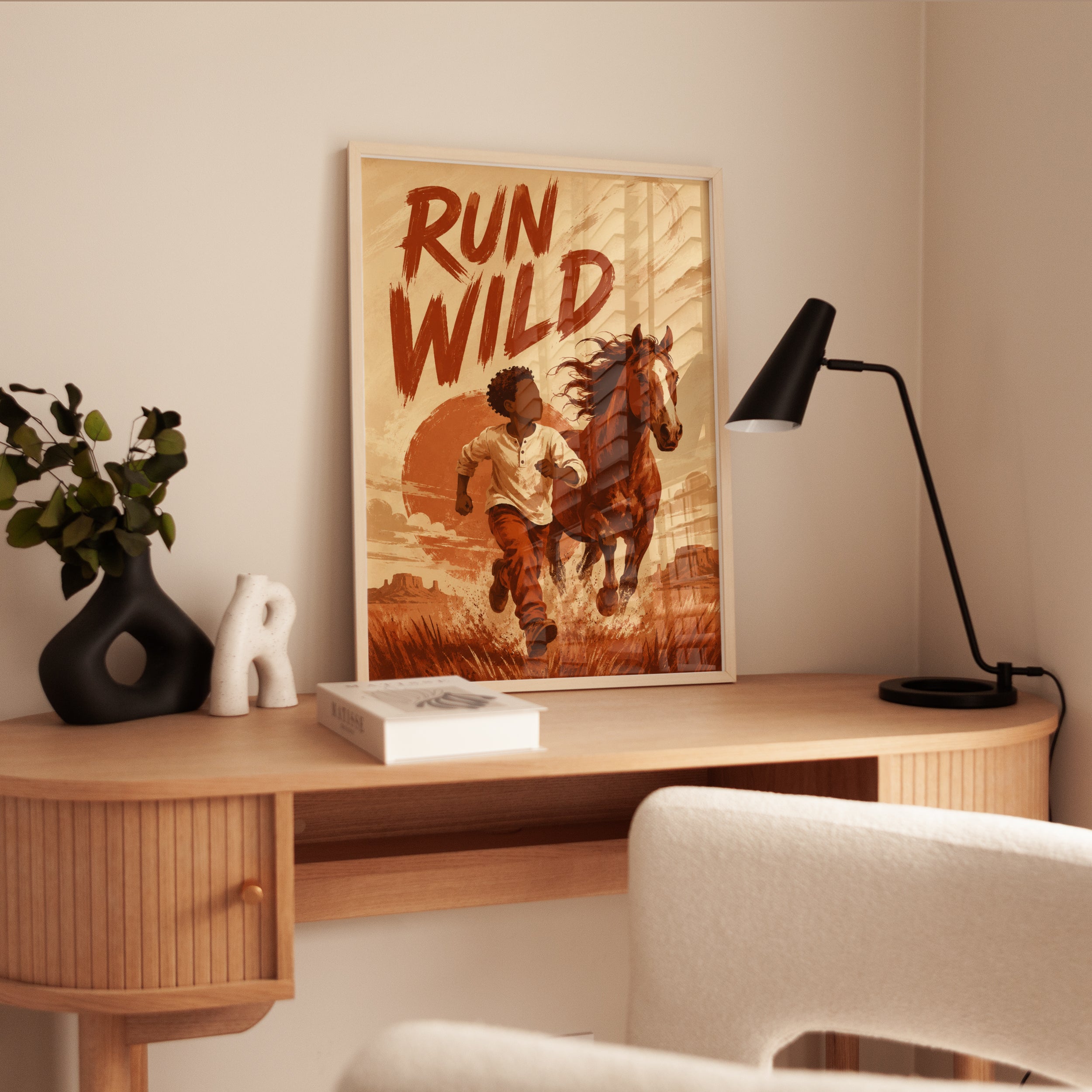 Horse Wall Art – Adventure Typography Print - interior