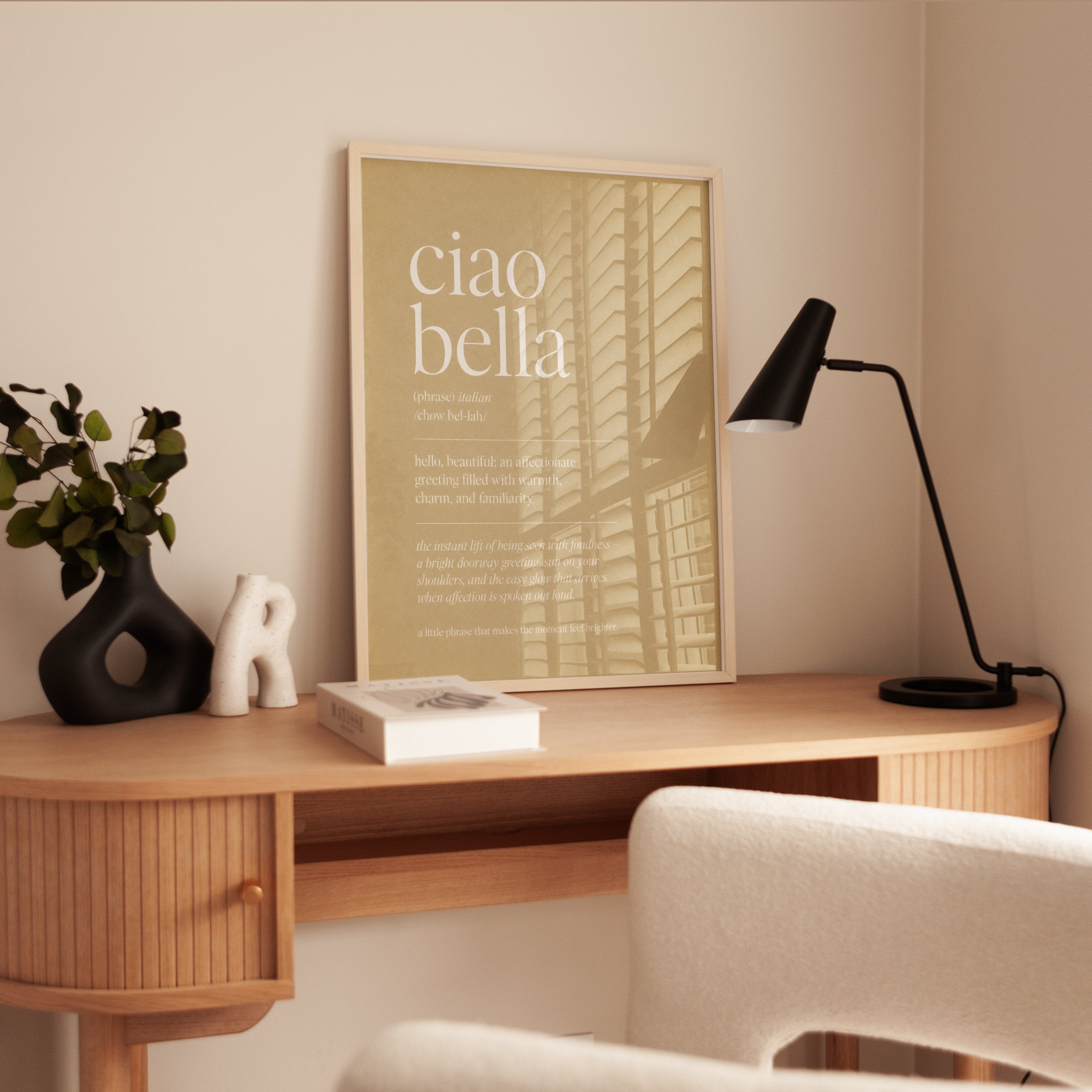 Ciao Bella Wall Art – Italian Quote - interior