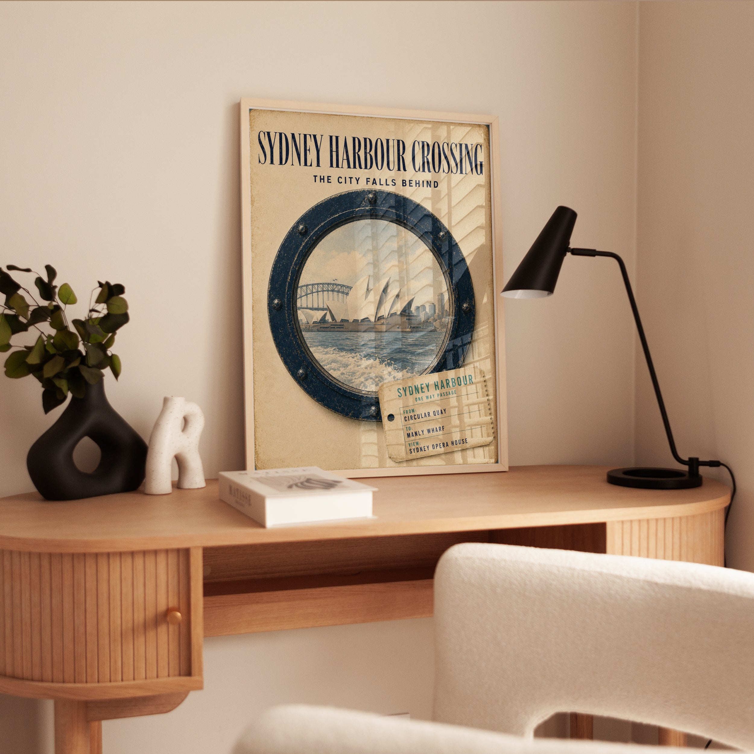 Sydney Harbour Crossing Vintage Travel Poster - interior