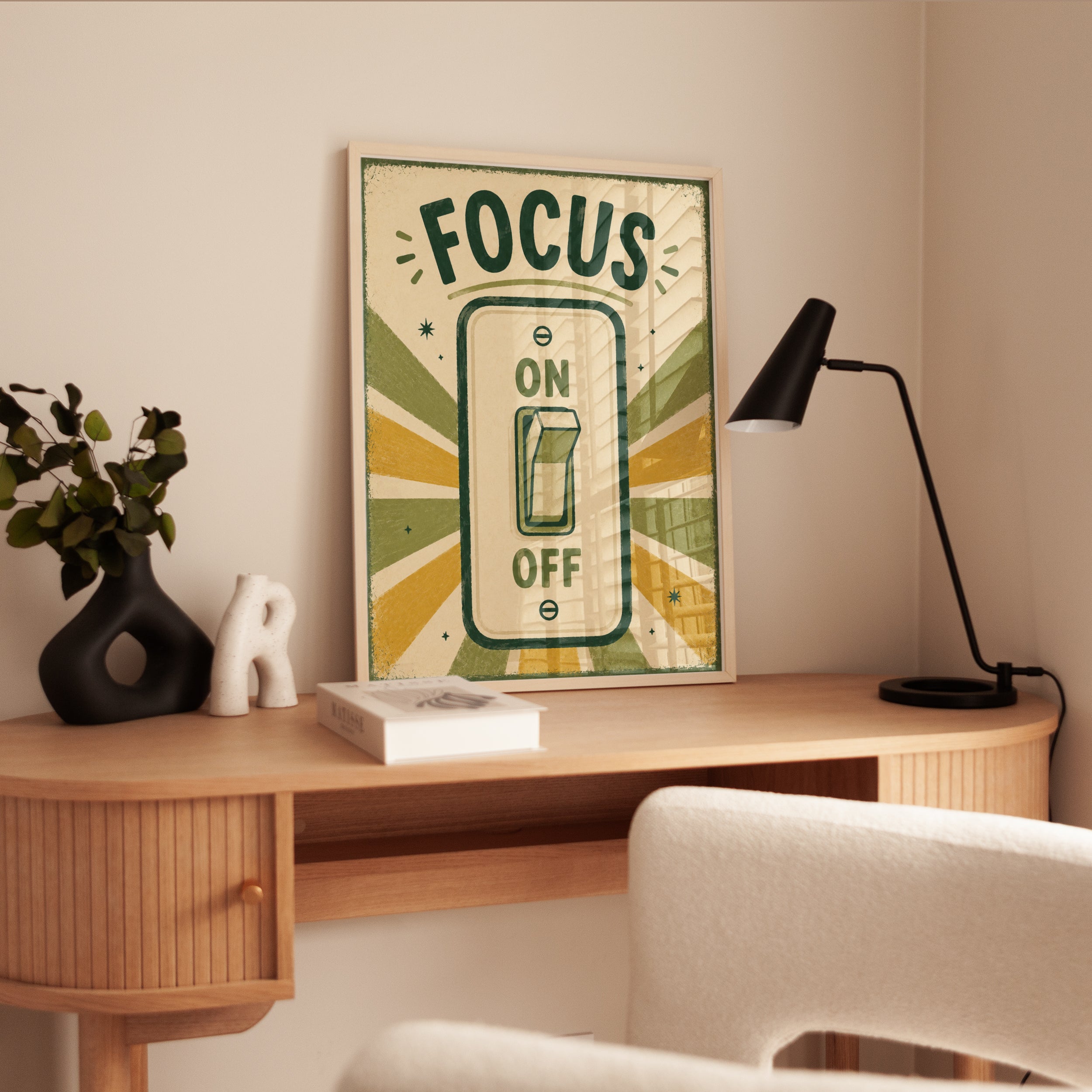 Focus Wall Art – Retro Motivational Print - interior