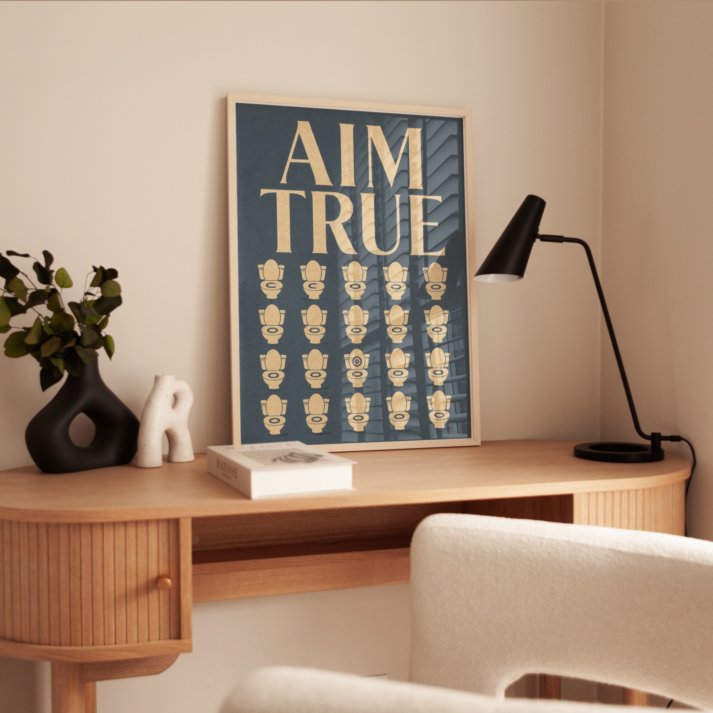 Bathroom Wall Art Print: Retro Toilet Humor - interior