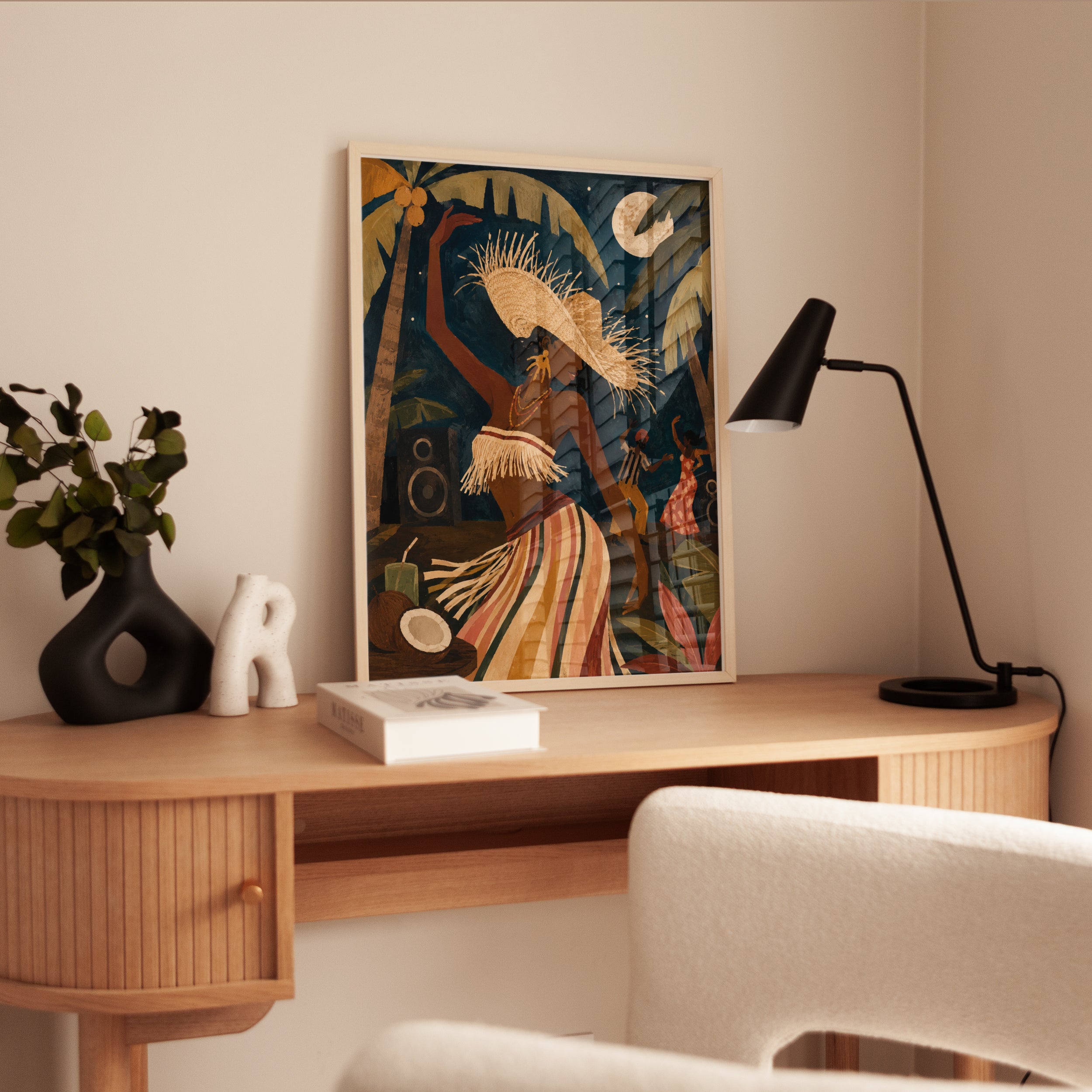 Tropical Dance Wall Art – Afrocentric Art Print - interior