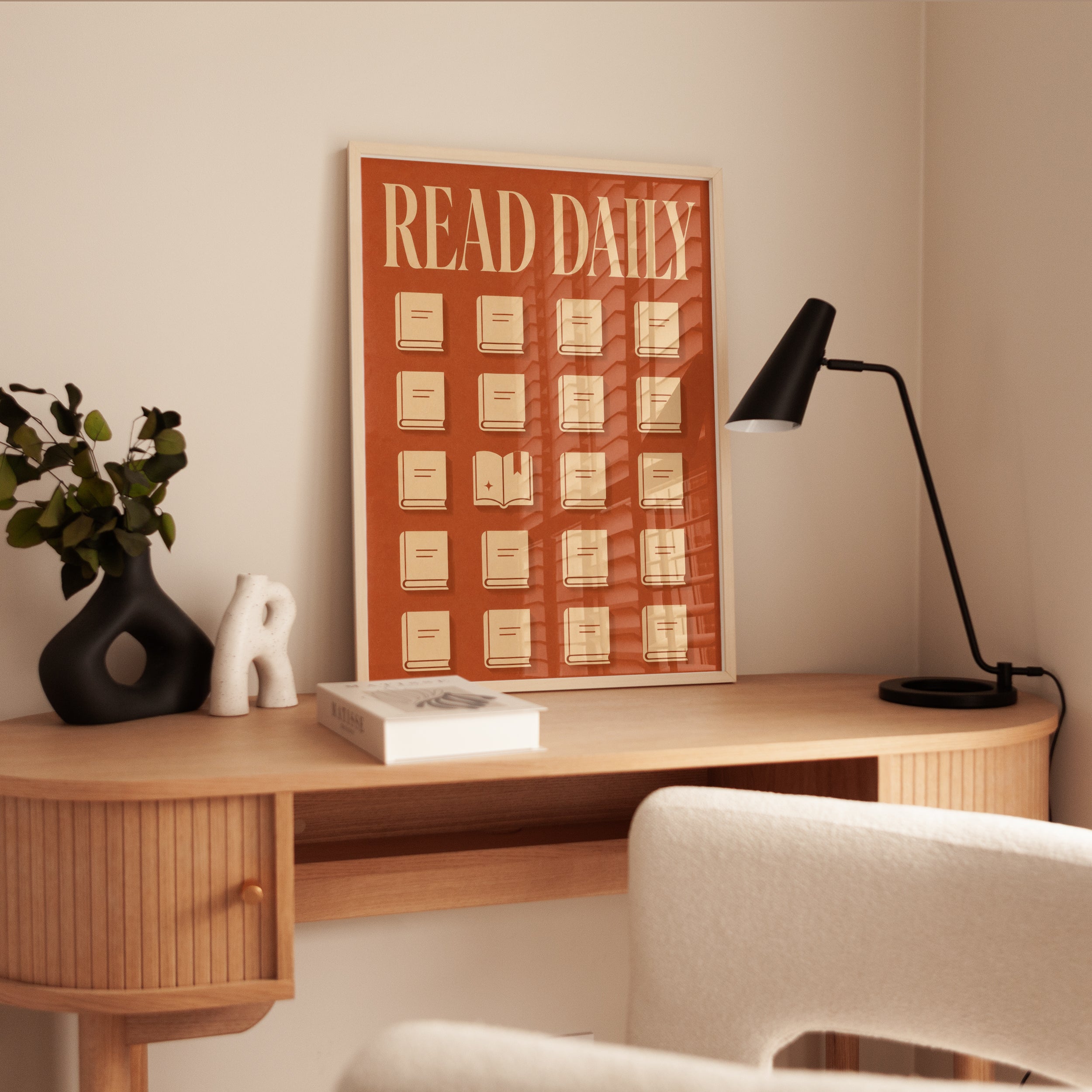 Reading Tracker Poster: Retro Book Challenge - interior