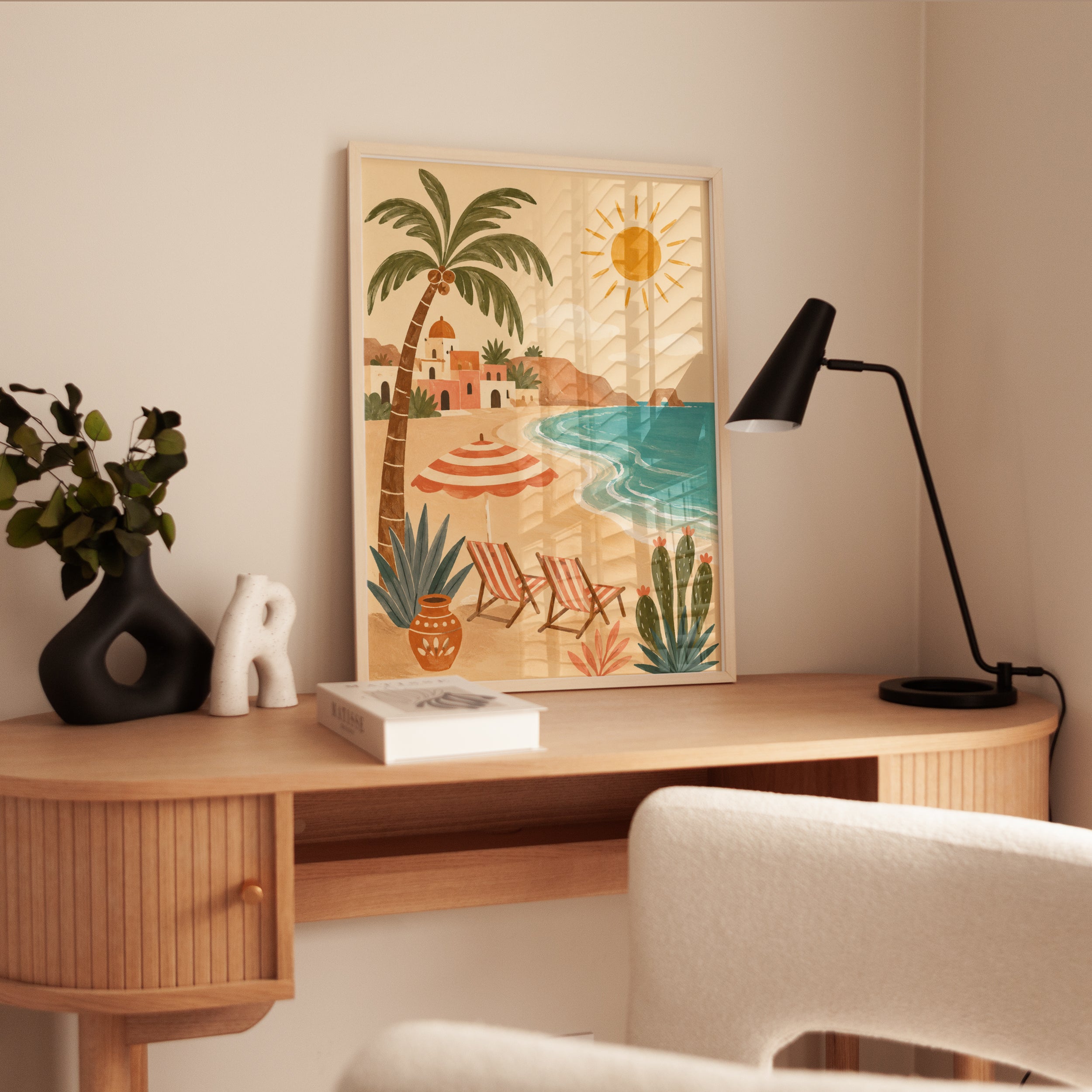 Mediterranean Beach Poster – Coastal Wall Art - interior