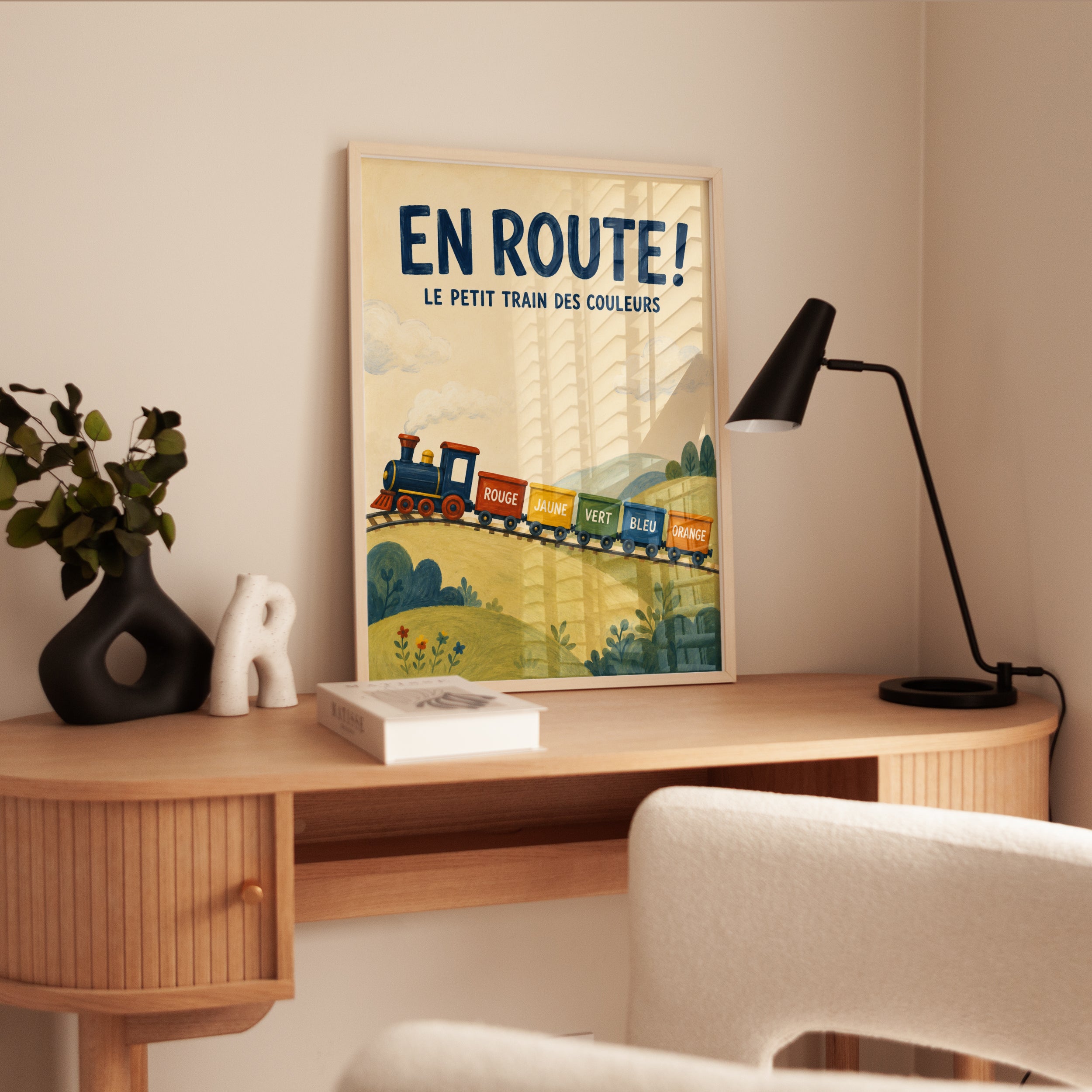 Vintage Train Poster – French Kids Room Print - interior