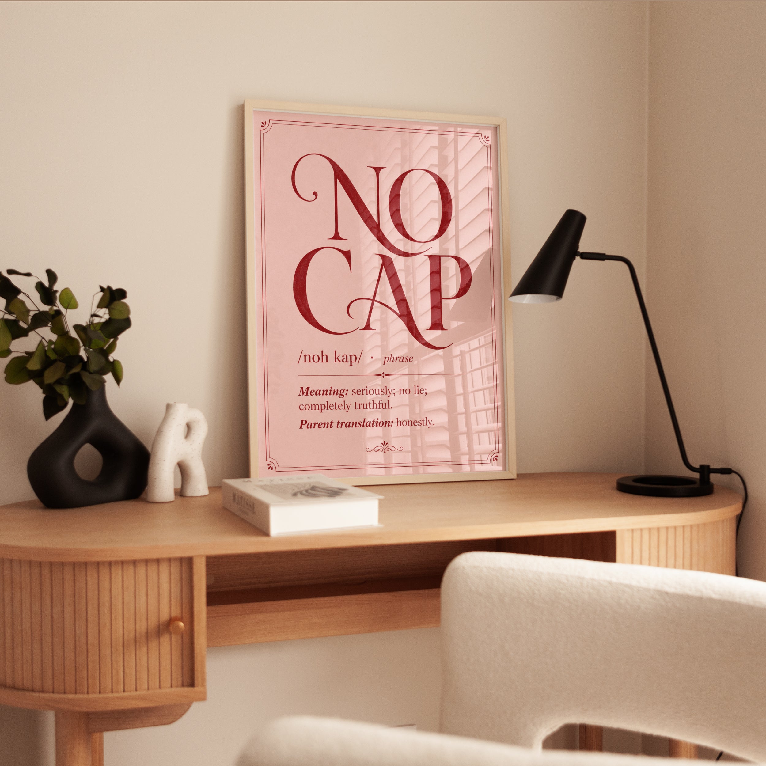 No Cap Wall Art – Funny Definition Print - interior