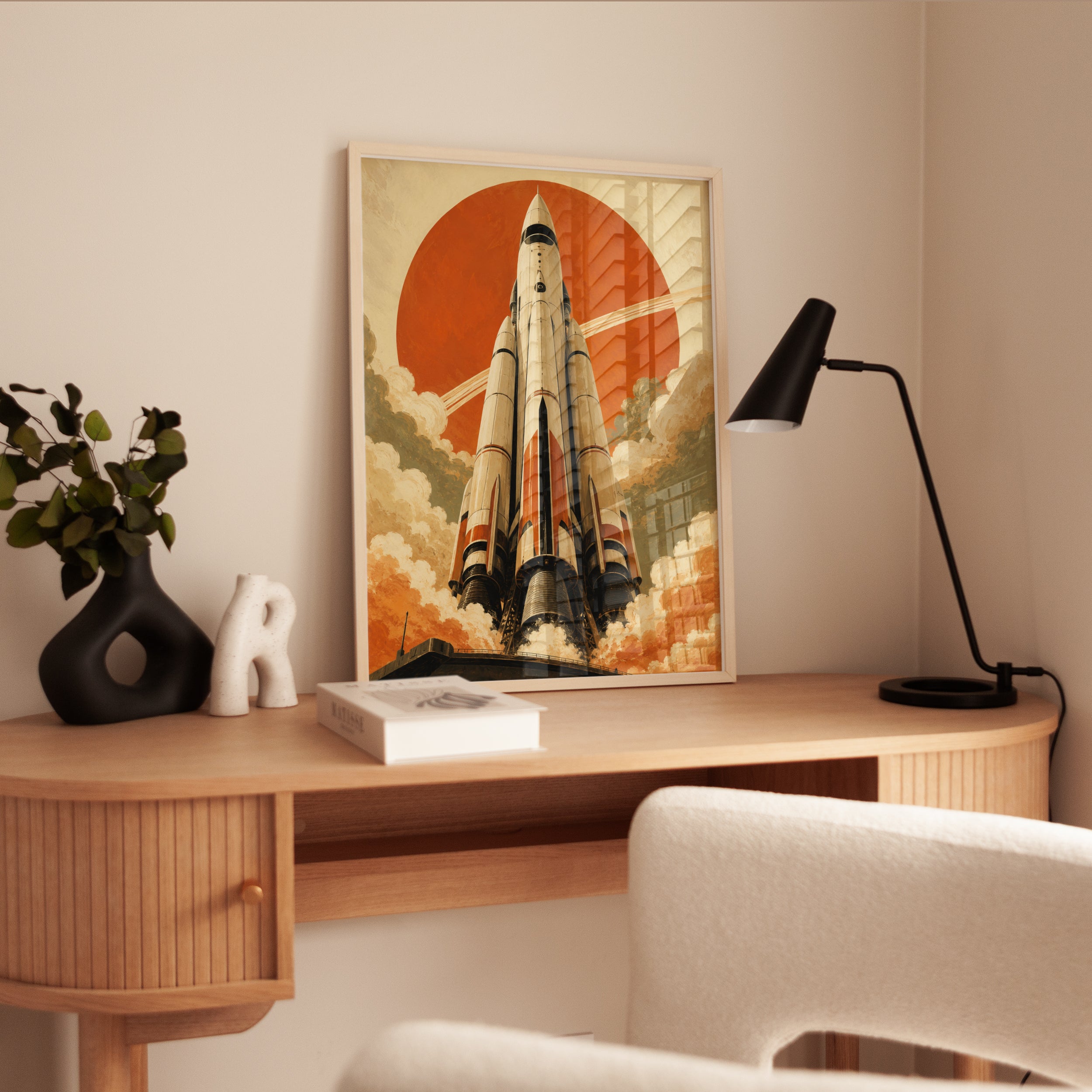 Vintage Rocket Poster – Space Wall Art - interior