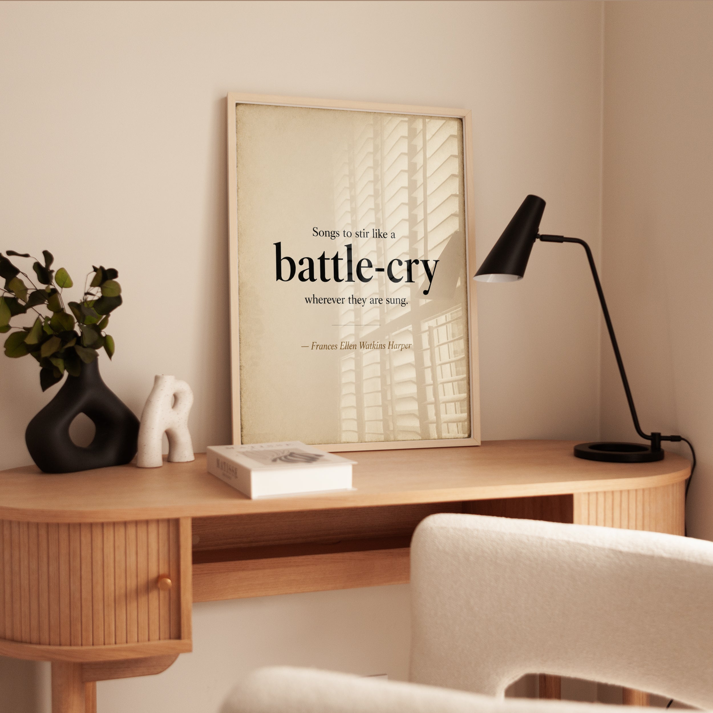 Literary Quote Print – Battle Cry Wall Art - interior