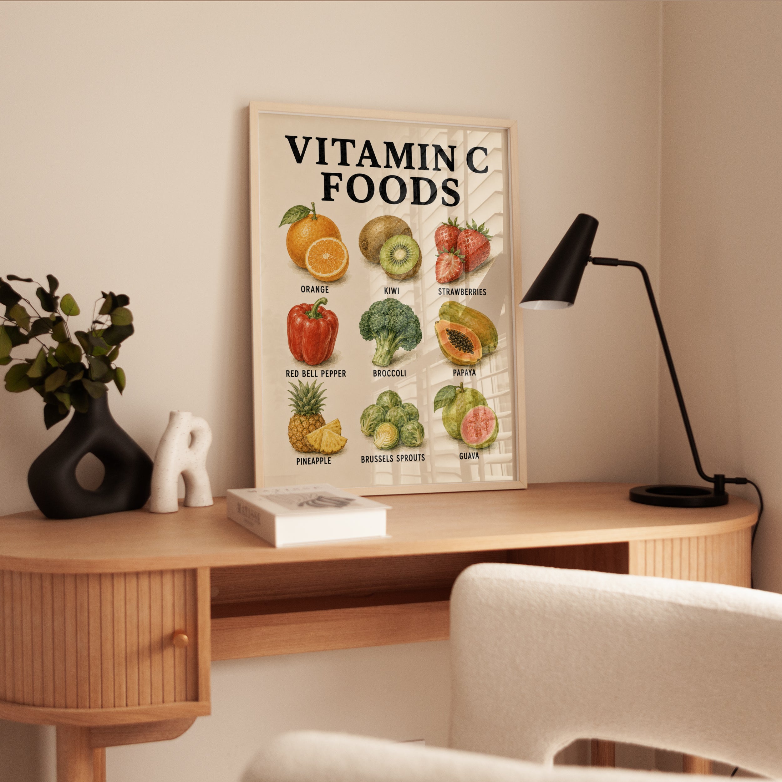 Vitamin C Foods Poster – Kitchen Wall Art - interior
