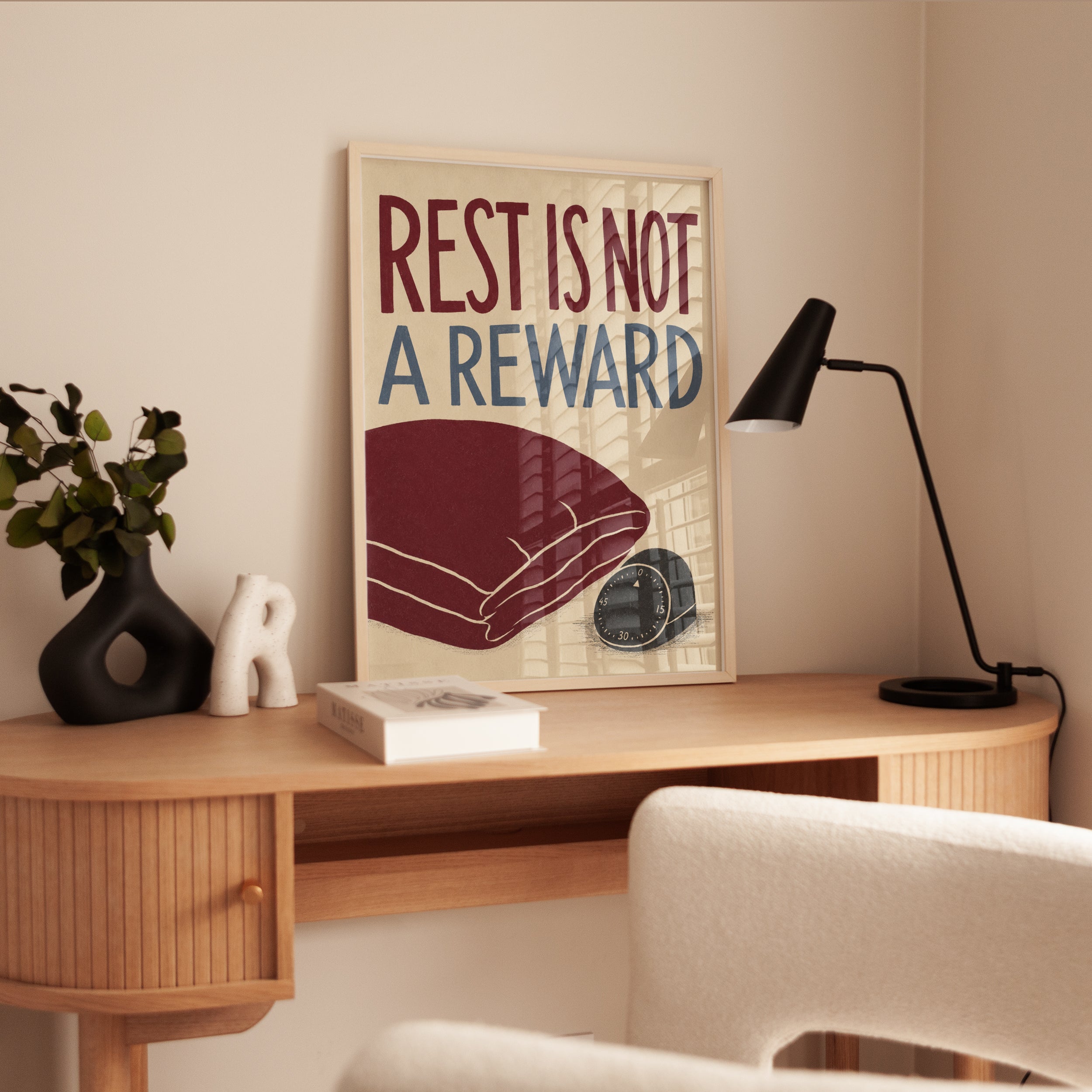 Rest Is Not A Reward Print: Vintage Motivational Poster - interior