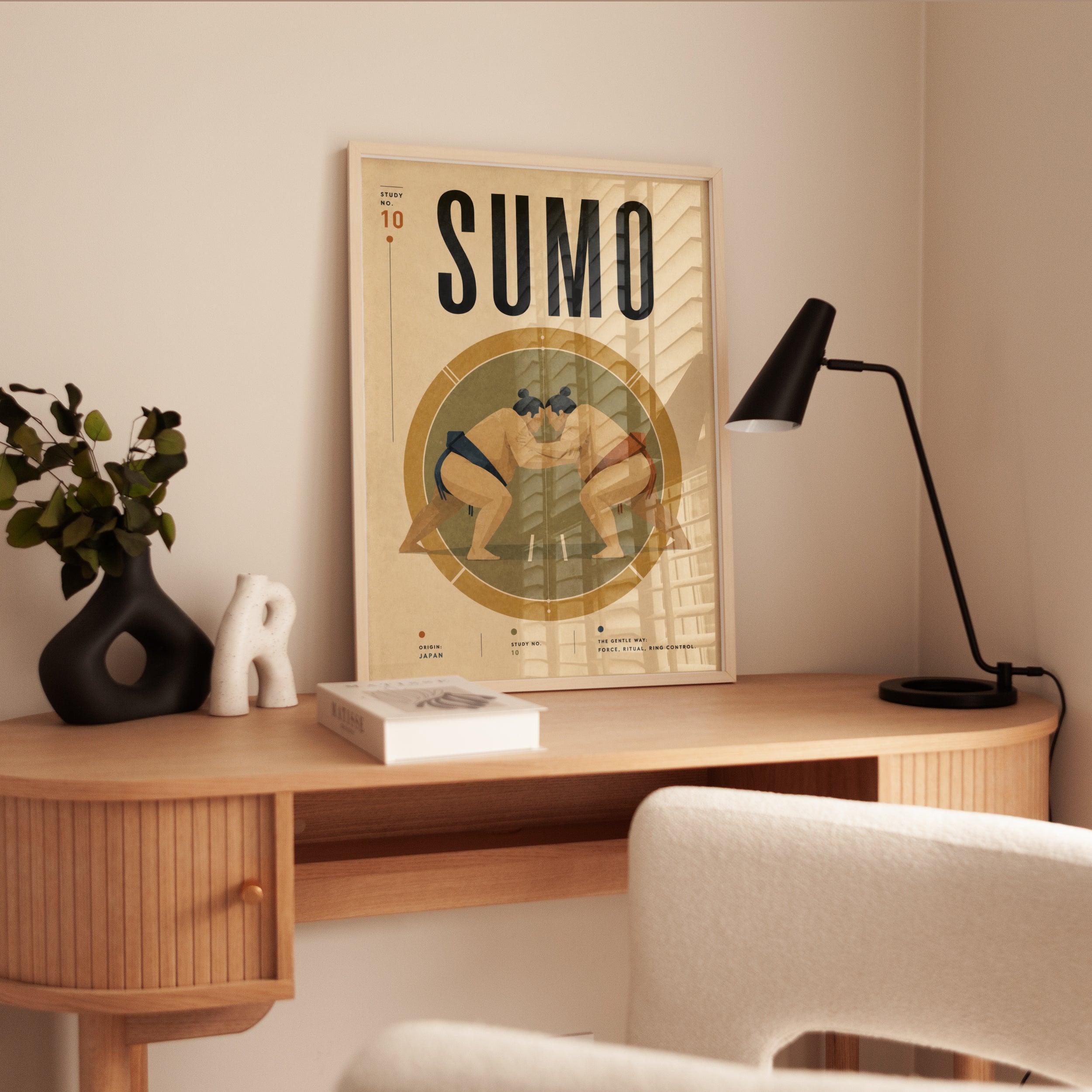 Sumo Wrestling Poster: Vintage Japanese Sports Art Print - interior