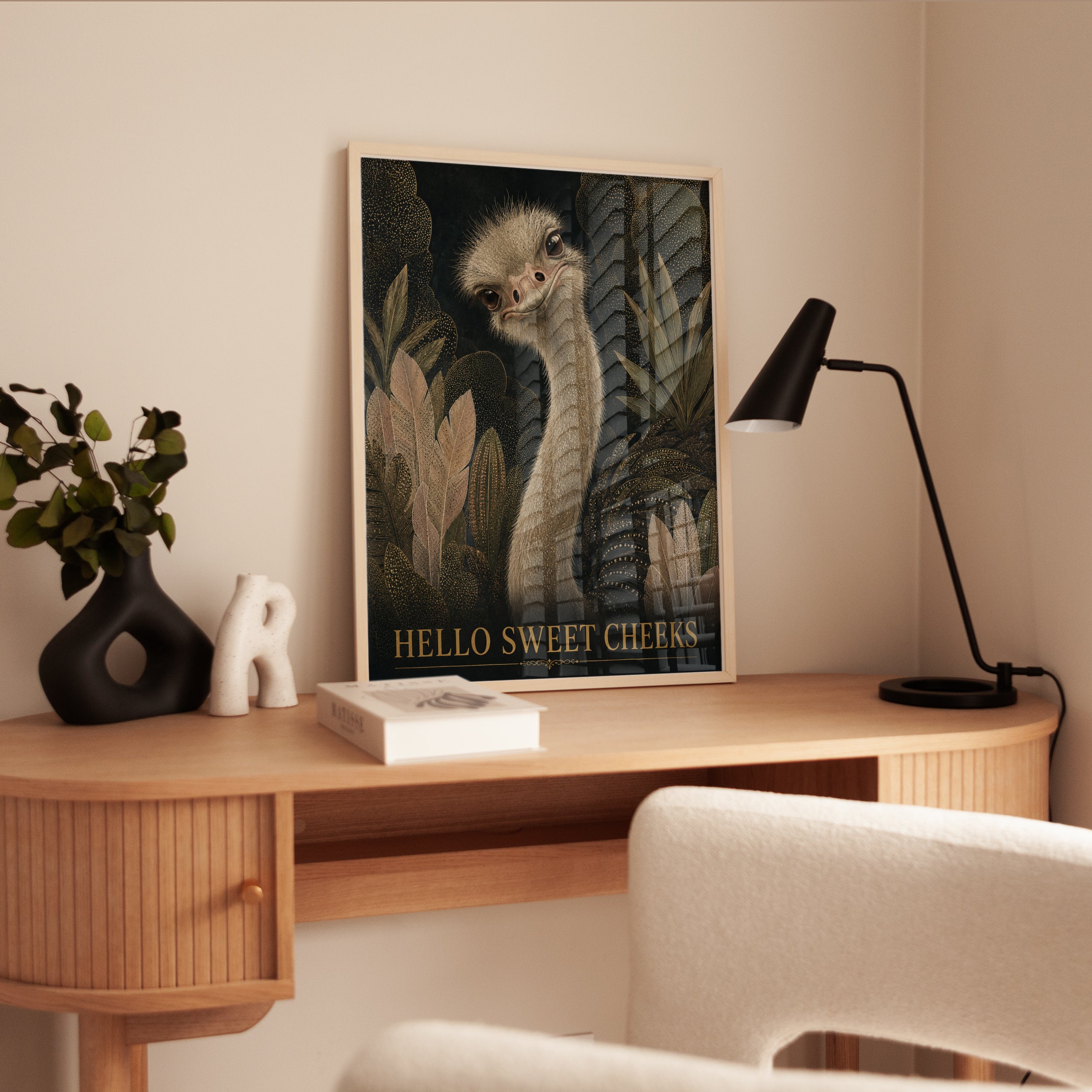 Ostrich Wall Art – Funny Animal Print - interior