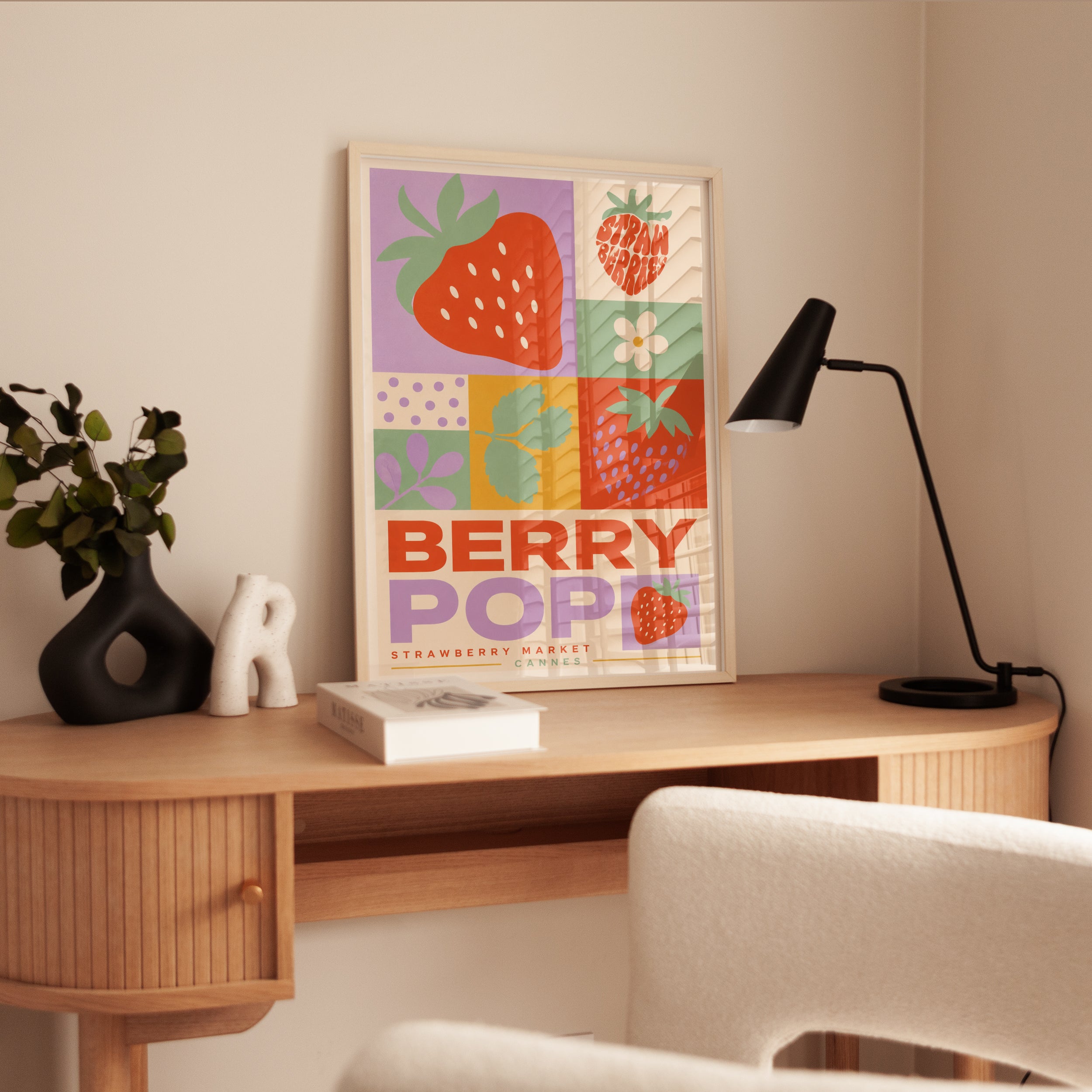 Strawberry Pop Art Print - interior