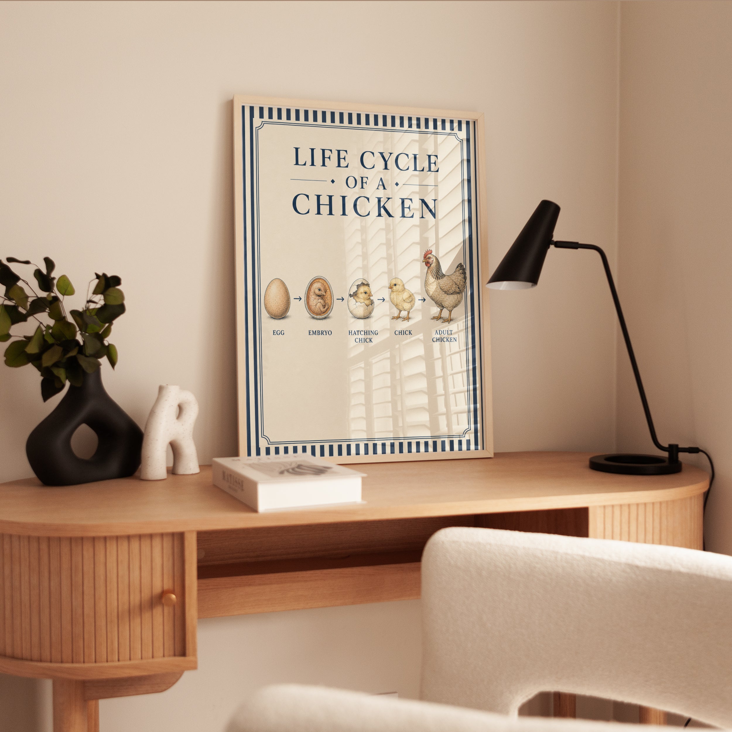 Life Cycle of a Chicken Art Print: Vintage Educational Poster - interior