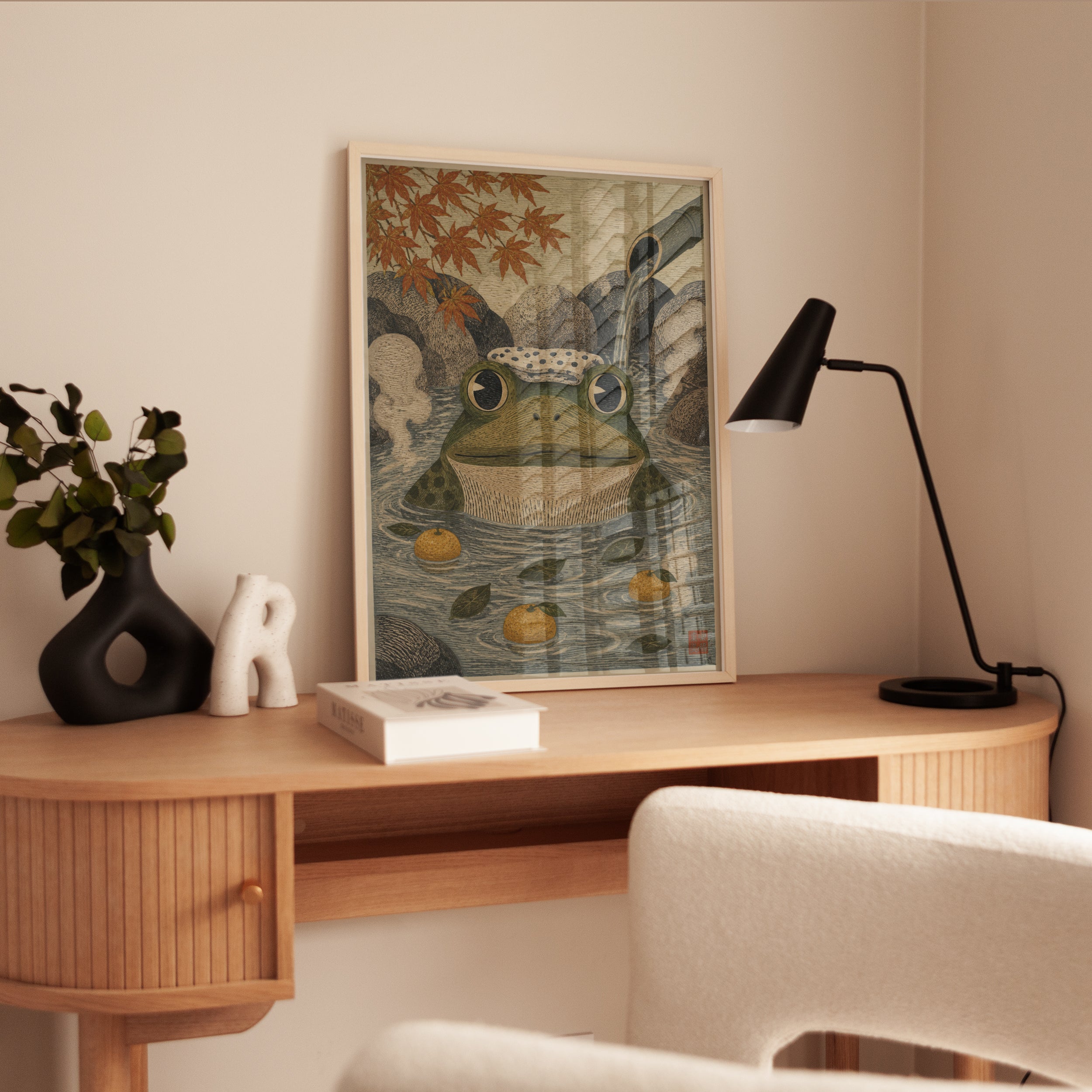 Vintage Frog Wall Art – Japanese Inspired Print - interior