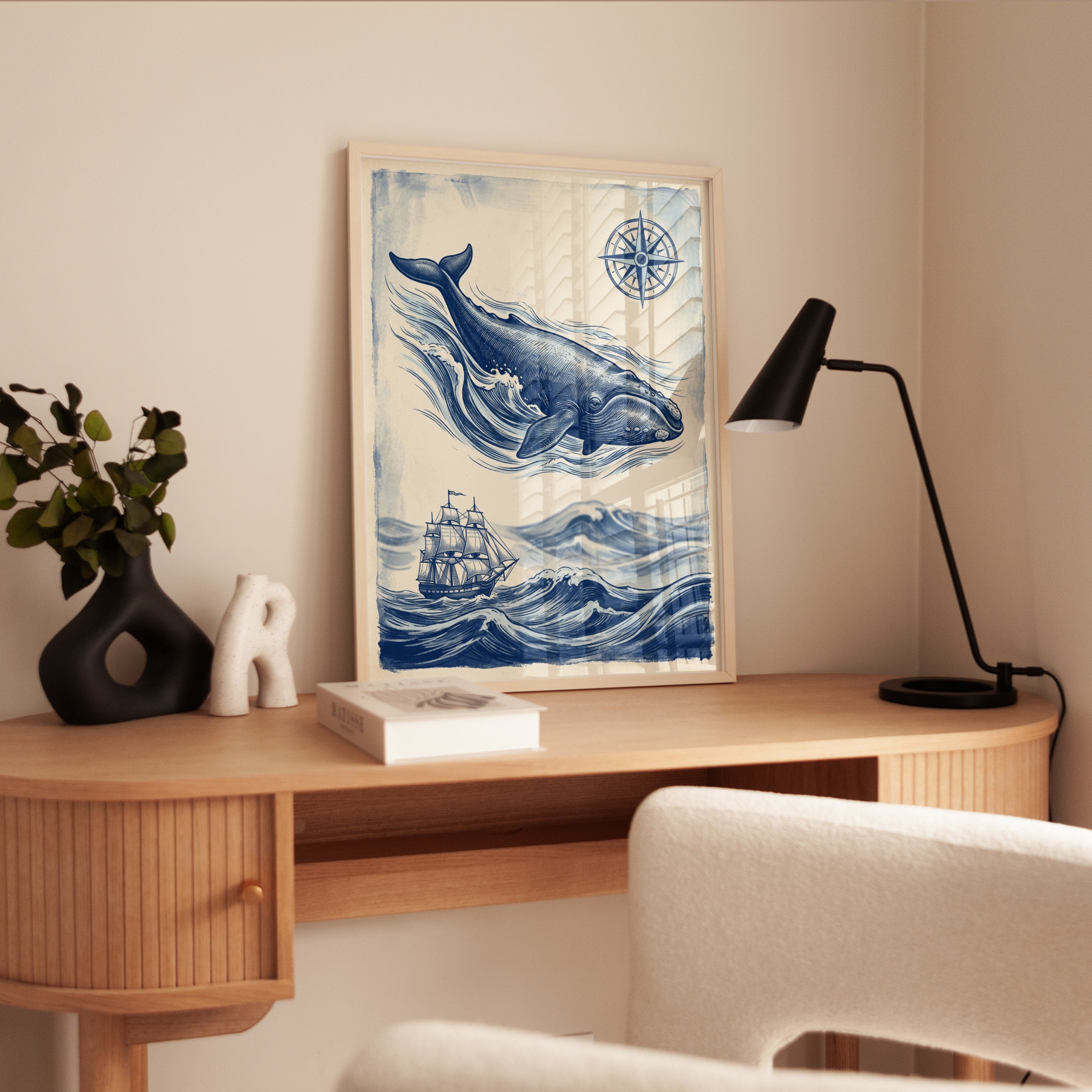 Vintage Whale Print - interior