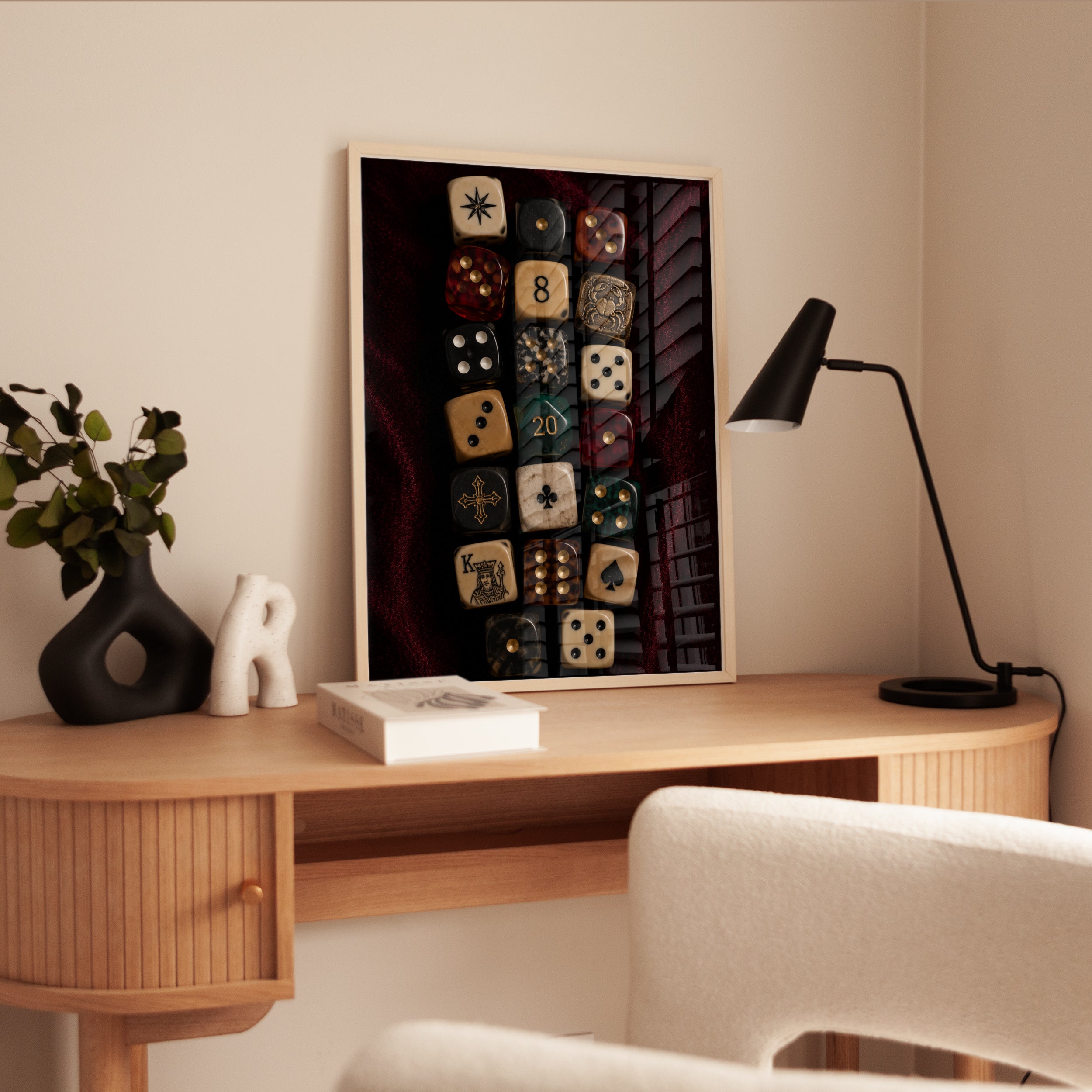 Vintage Dice Wall Art – Gaming Room Decor - interior