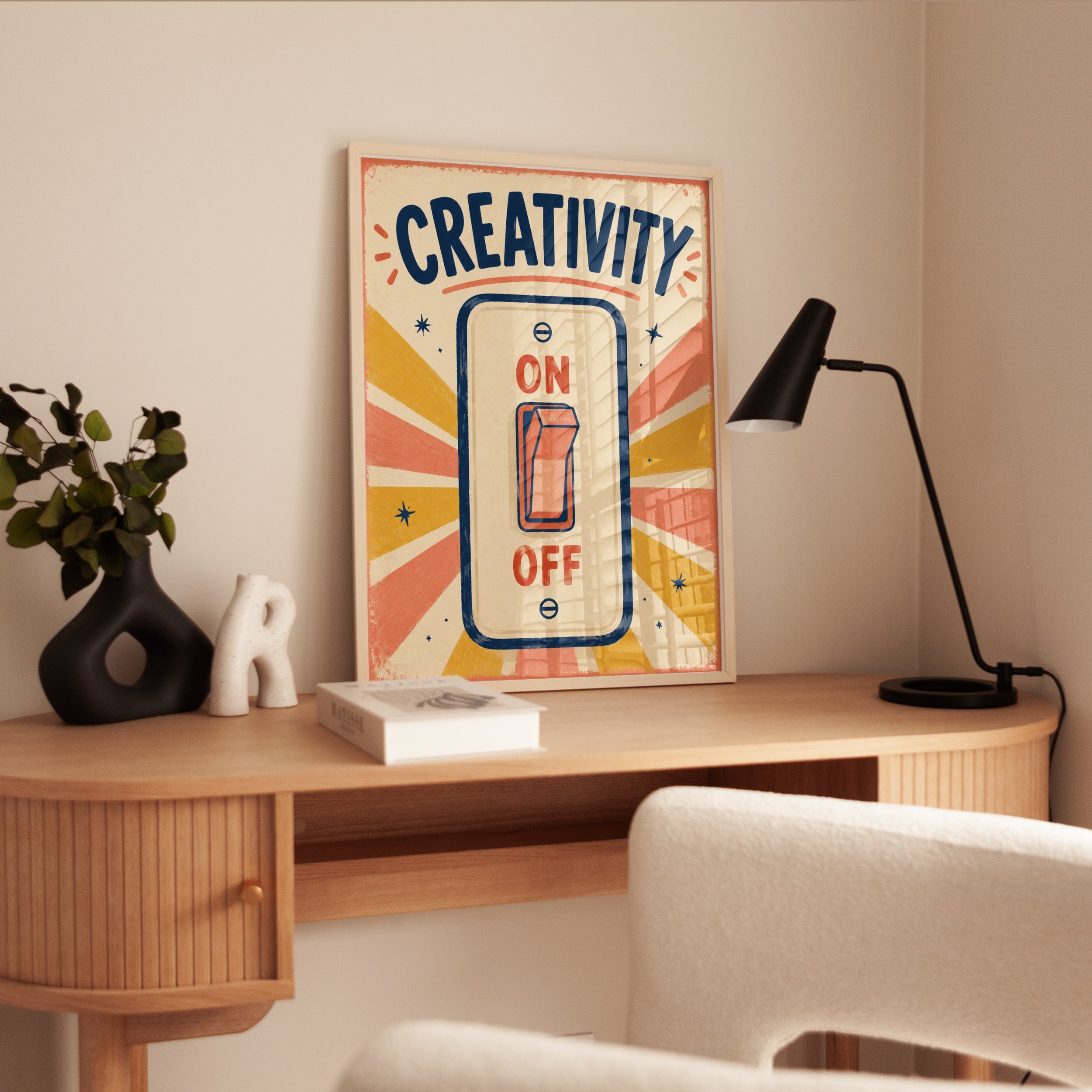 Creativity Wall Art – Retro Light Switch Print - interior