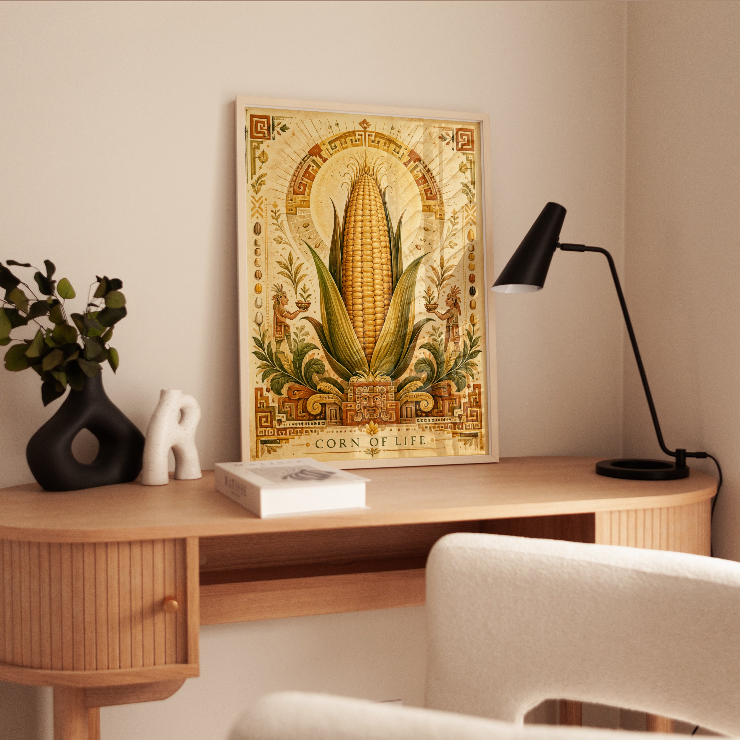 Corn Wall Art – Folk Art Print - interior
