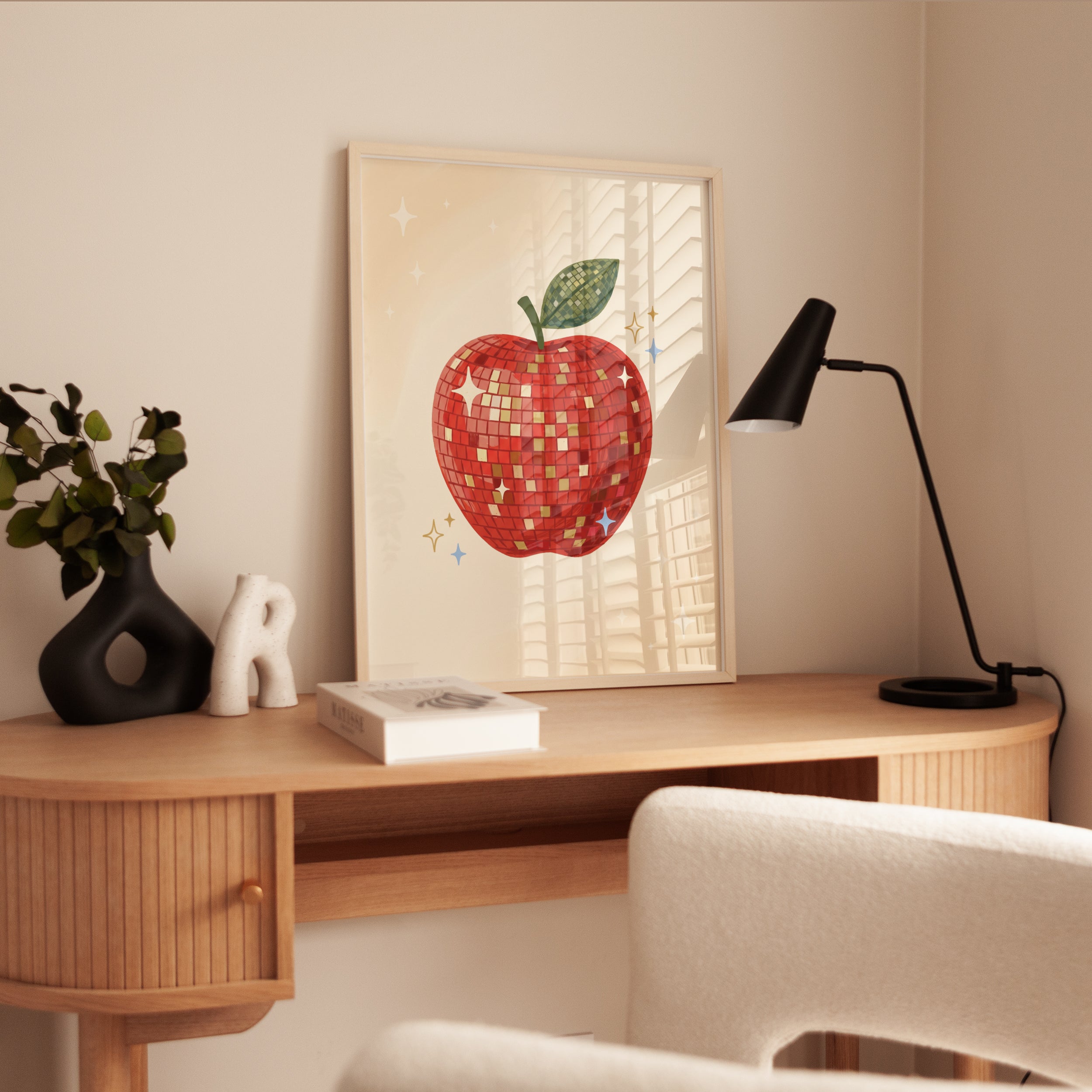 Disco Ball Apple Poster - interior