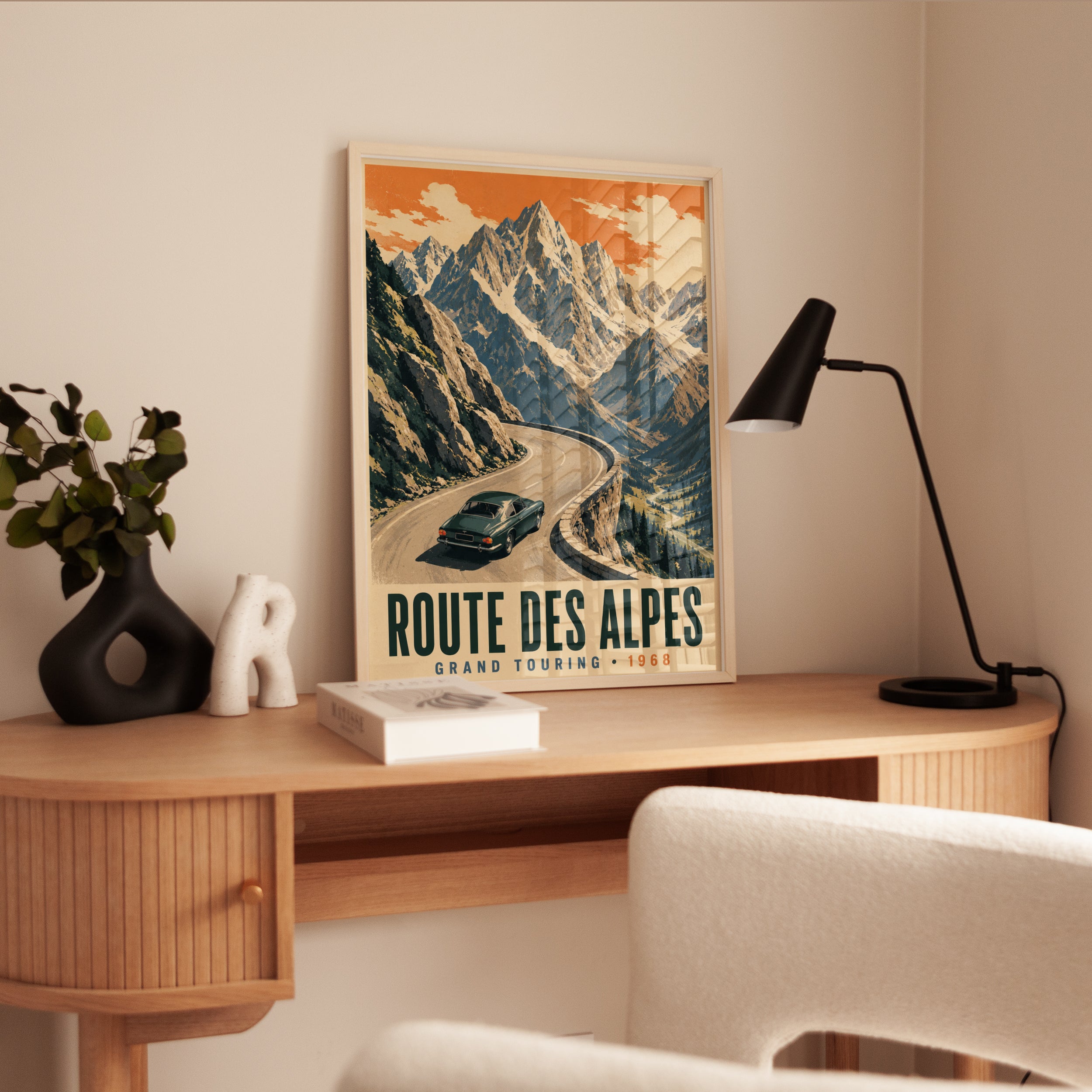 Vintage Mountain Poster – Alps Travel Print - interior