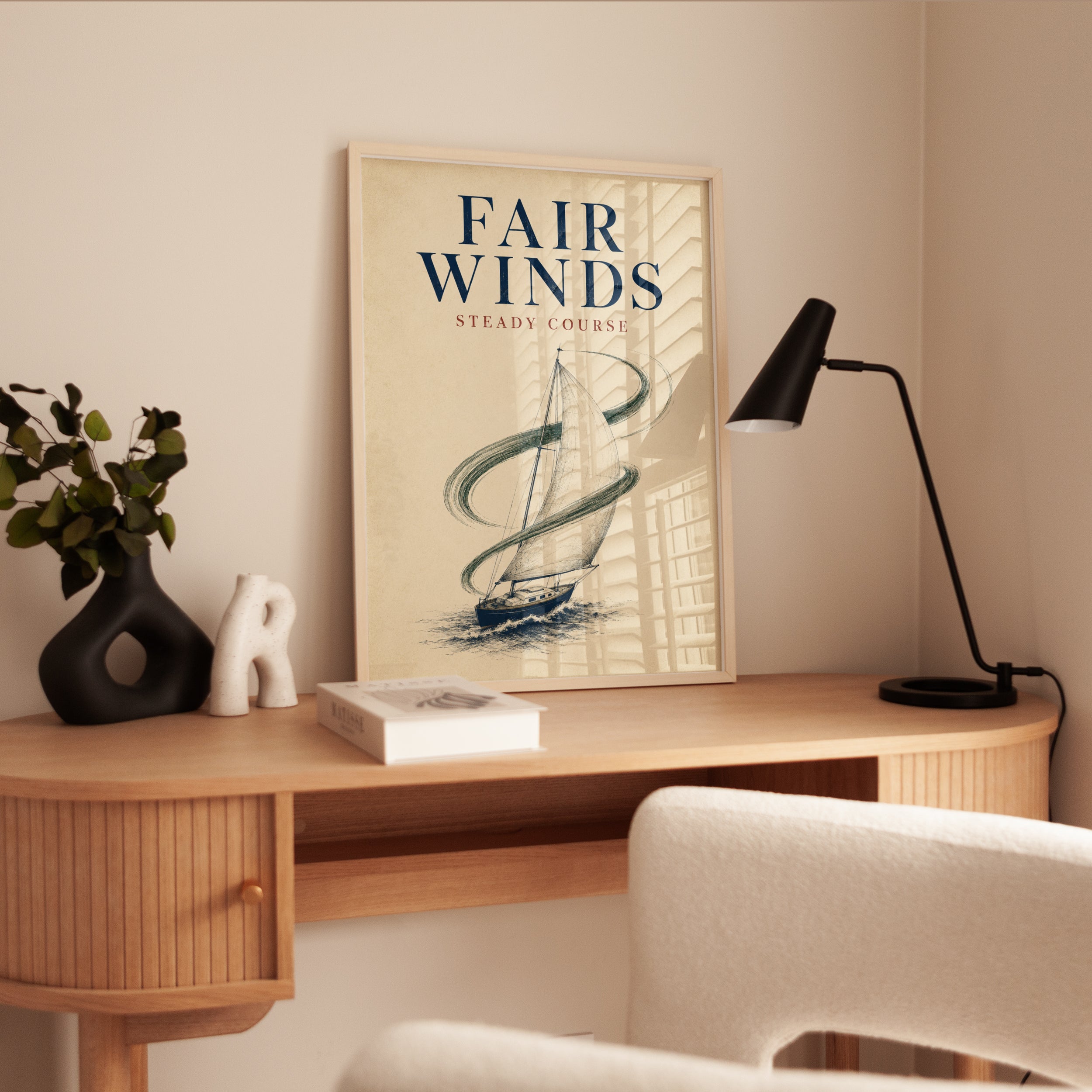 Nautical Wall Art – Vintage Sailing Print - interior