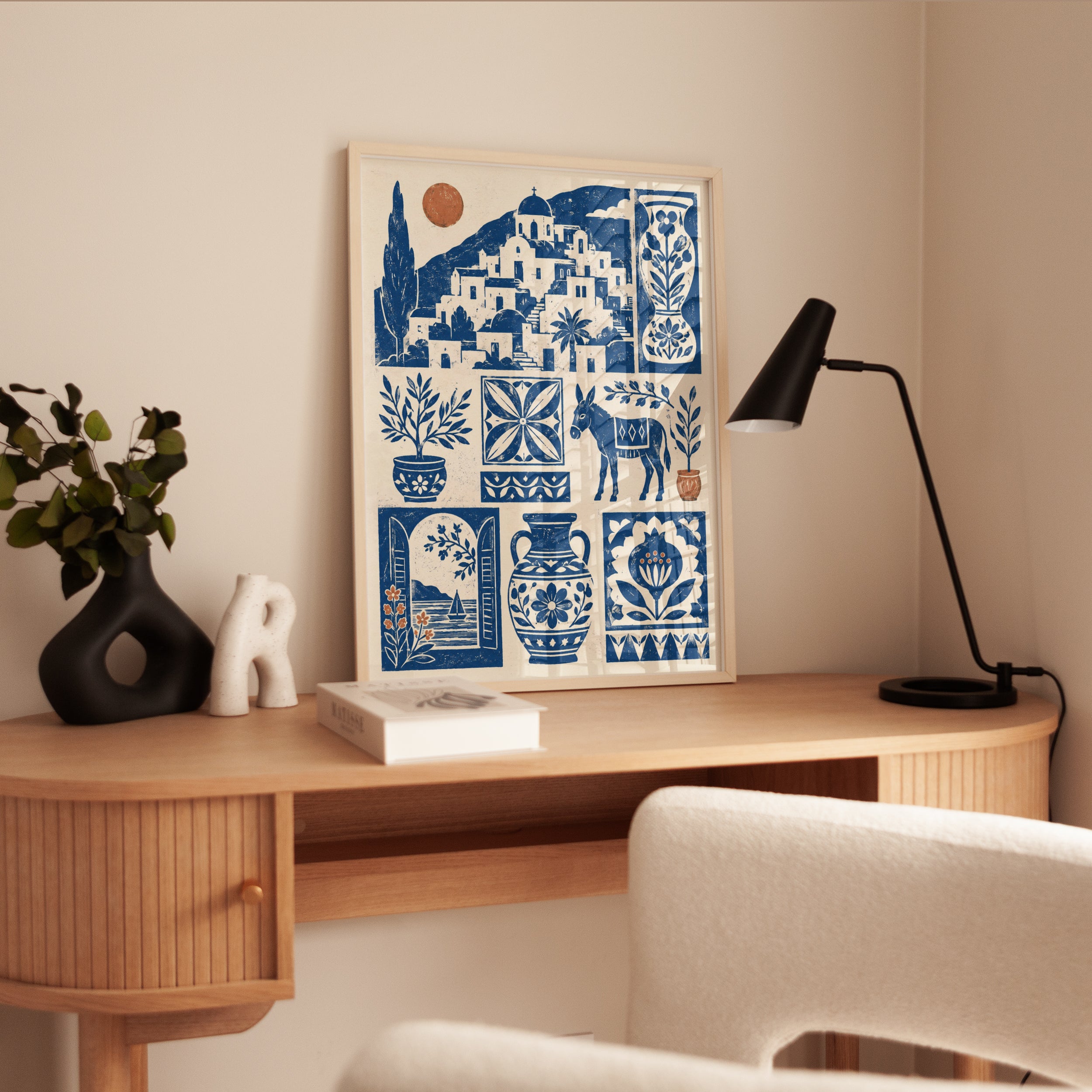 Greek Island Wall Art – Santorini Print - interior