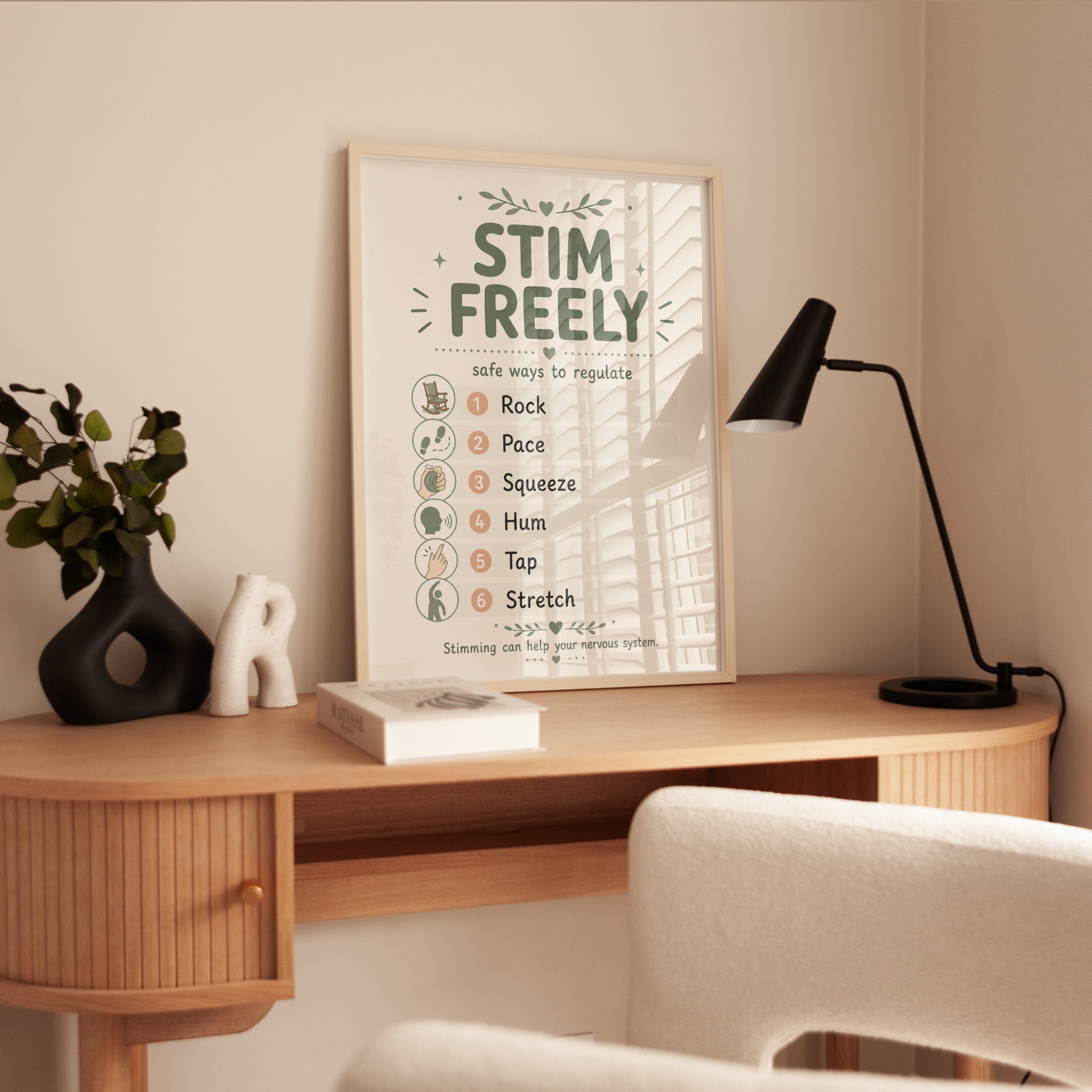 Sensory Regulation Wall Art: Neurodivergent Stimming Guide - interior