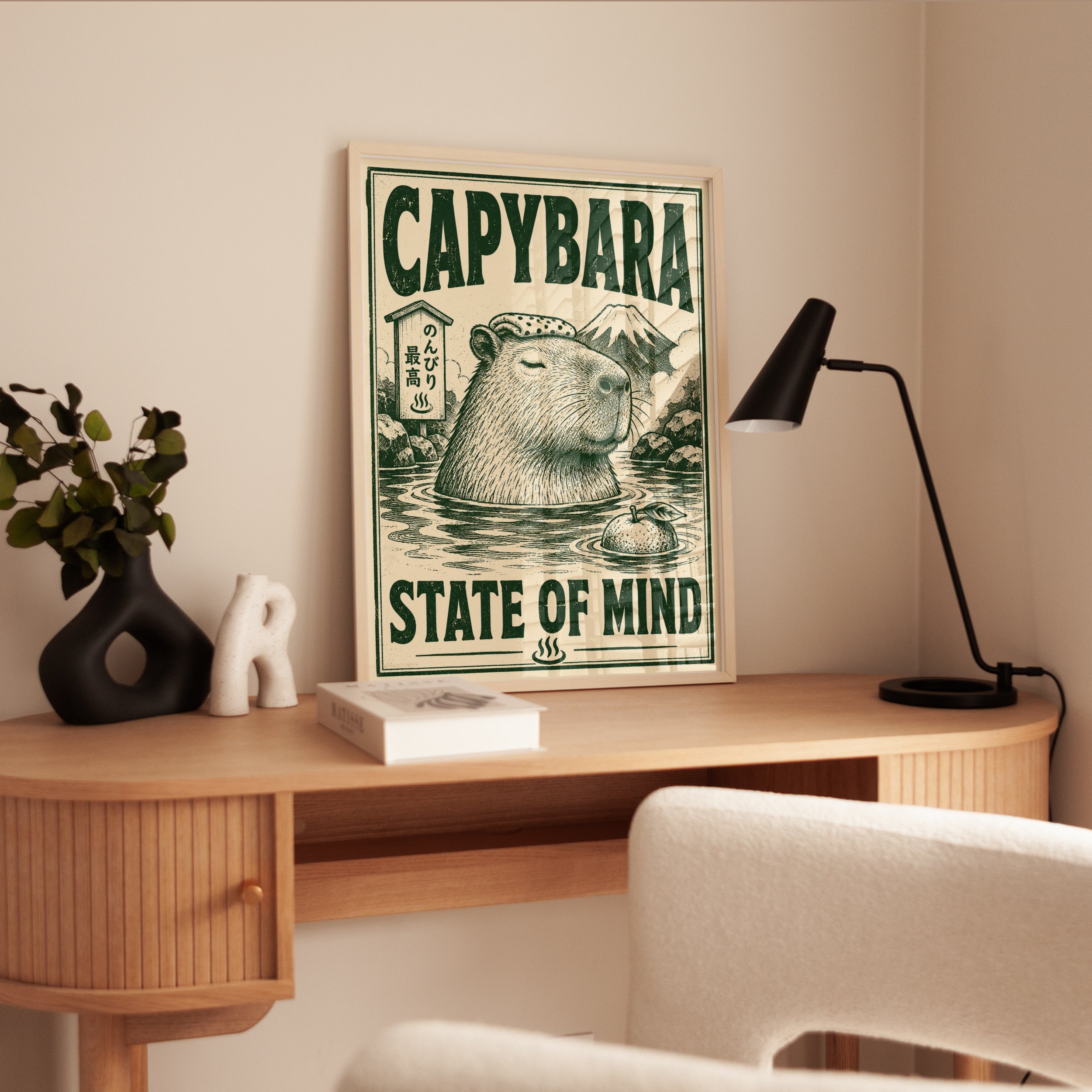 Capybara Onsen Print - interior