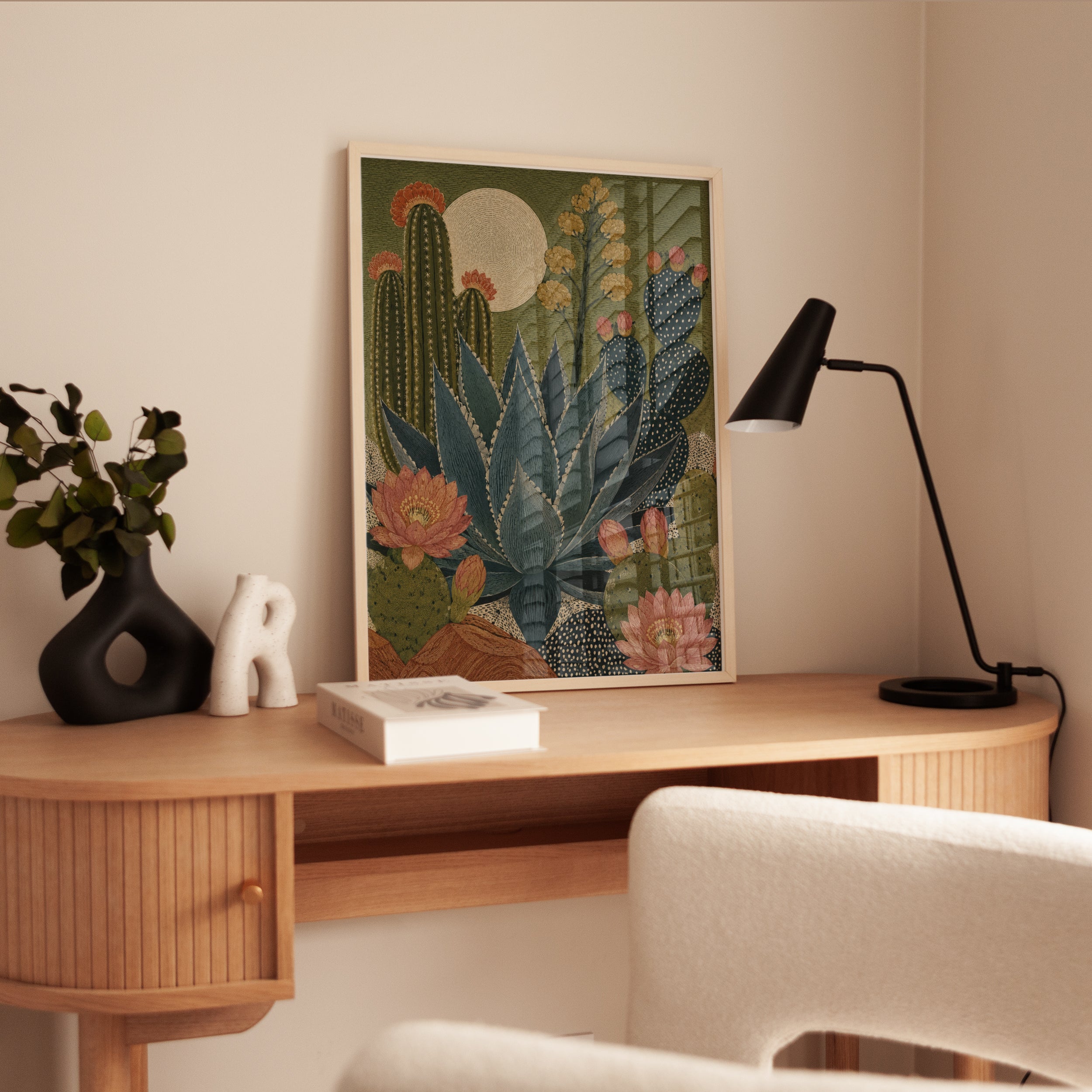Desert Botanical Wall Art – Cactus Print - interior
