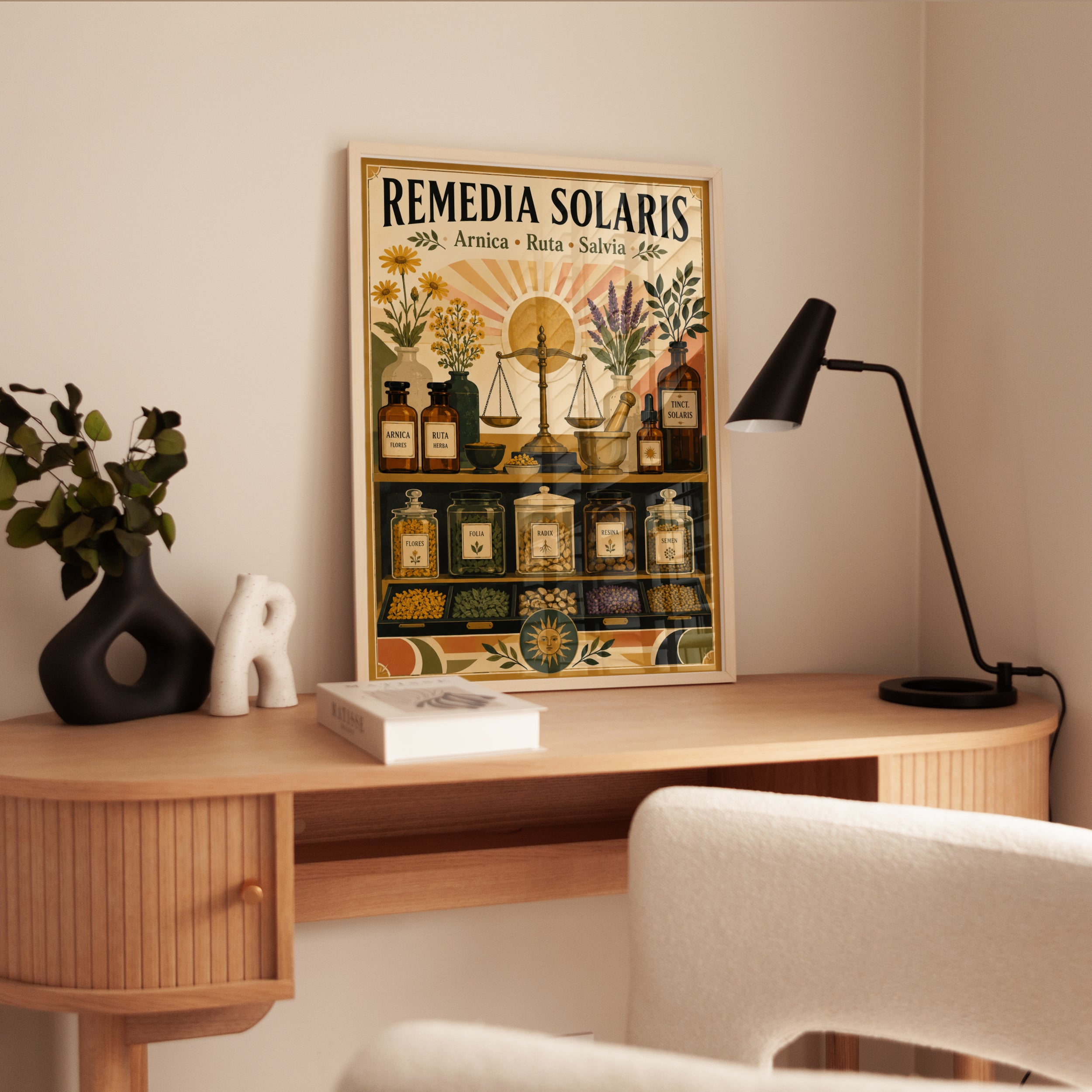 Herbal Apothecary Print: Vintage Botanical Remedy Illustration - interior