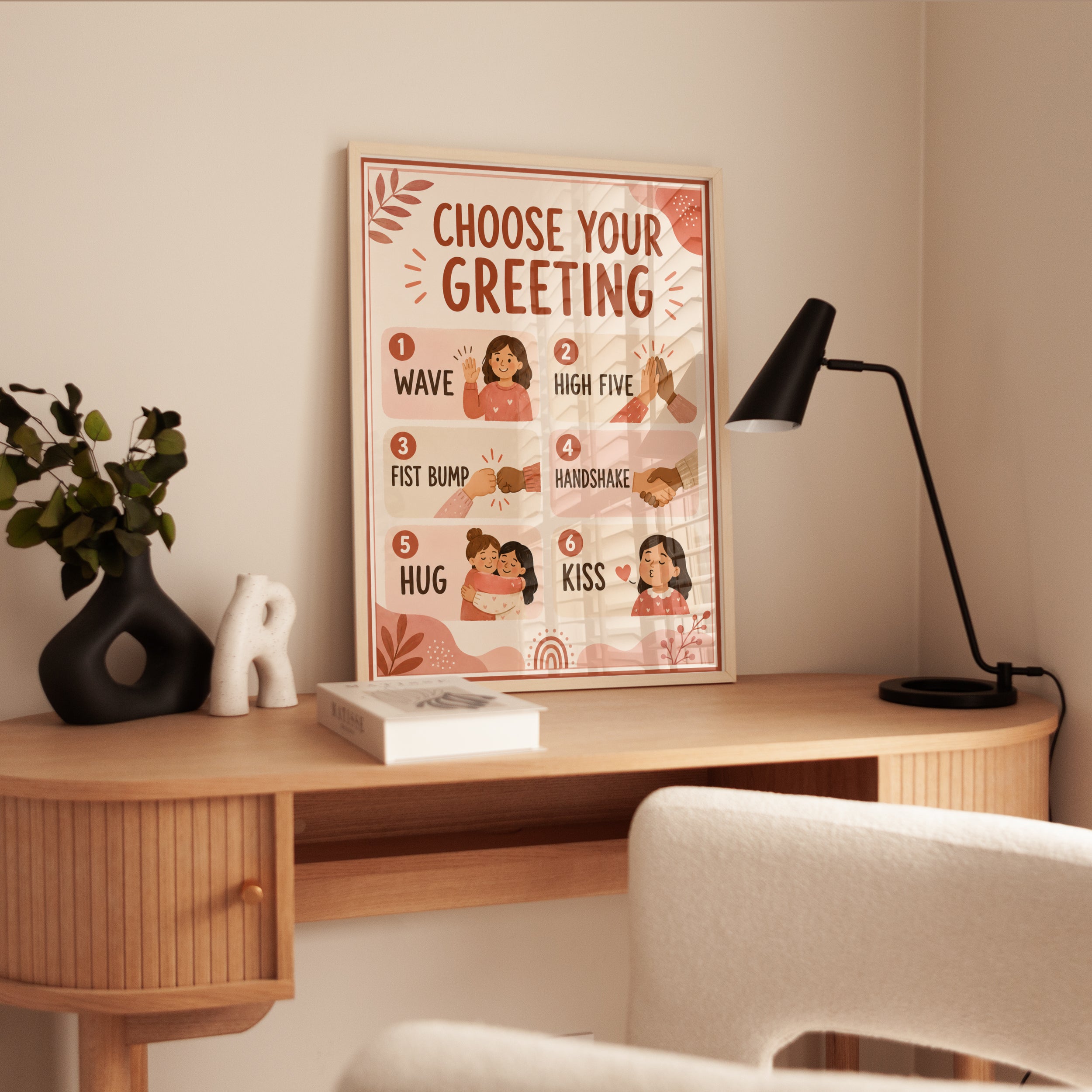 Choose Your Greeting Wall Art: Retro Educational Poster Design - interior