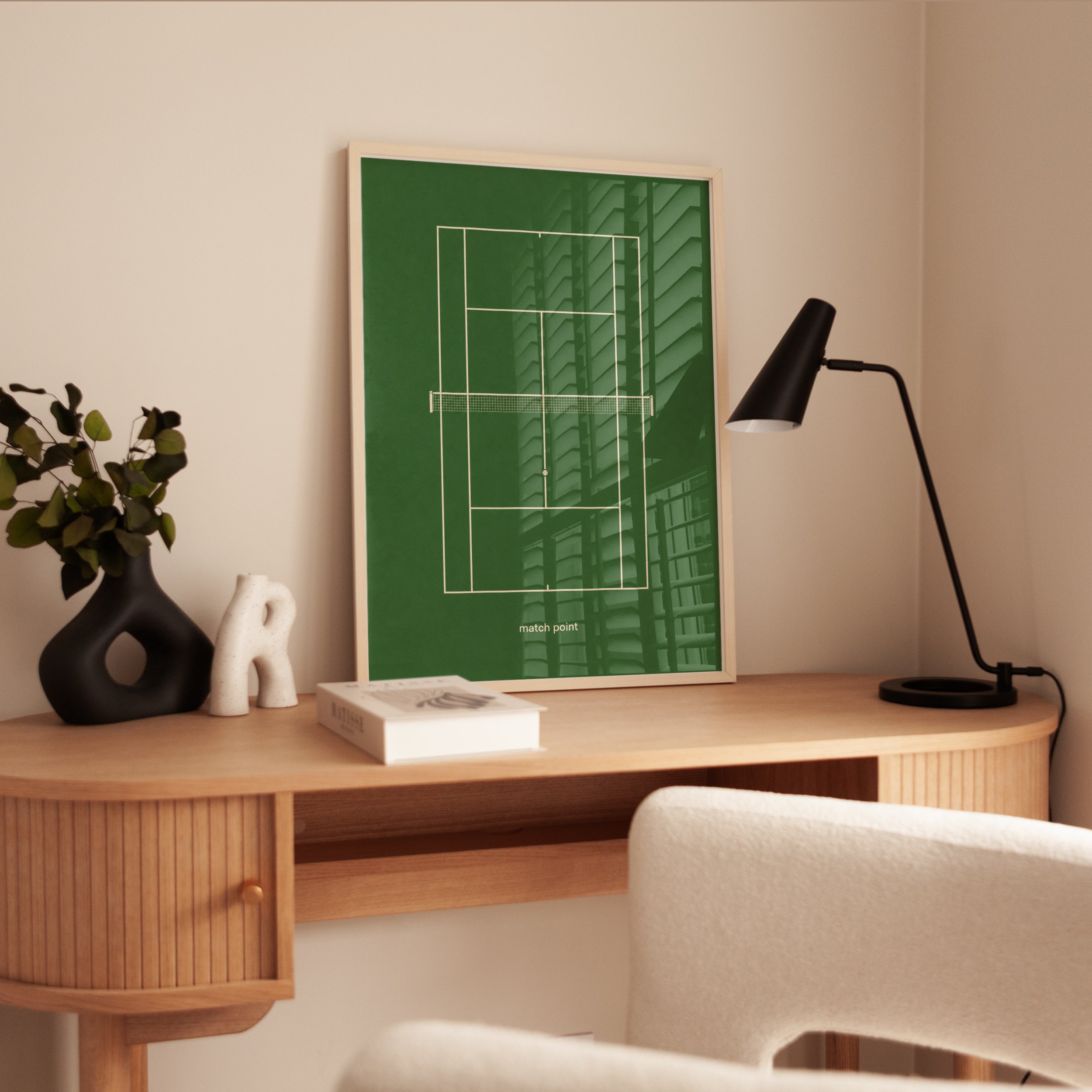 Tennis Court Wall Art – Minimalist Sports Print - interior