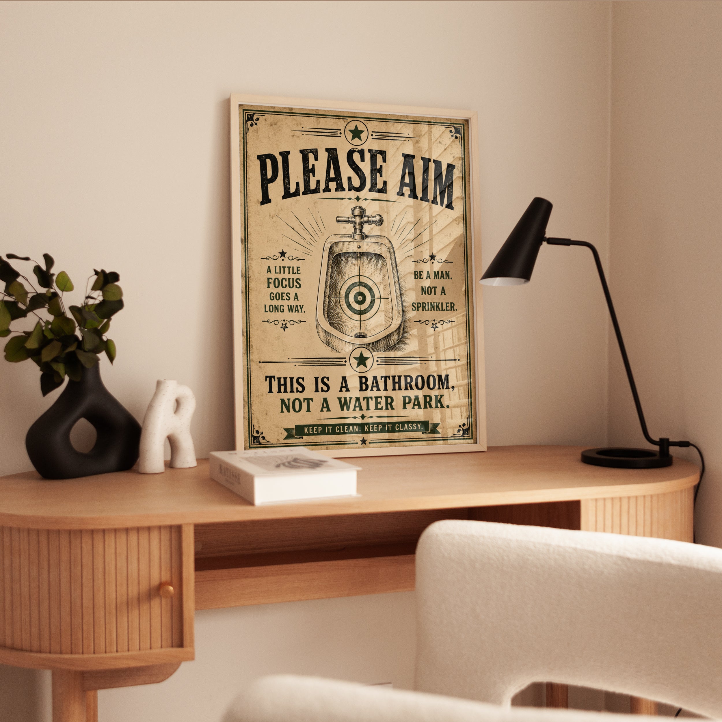 Funny Vintage Bathroom Print - interior
