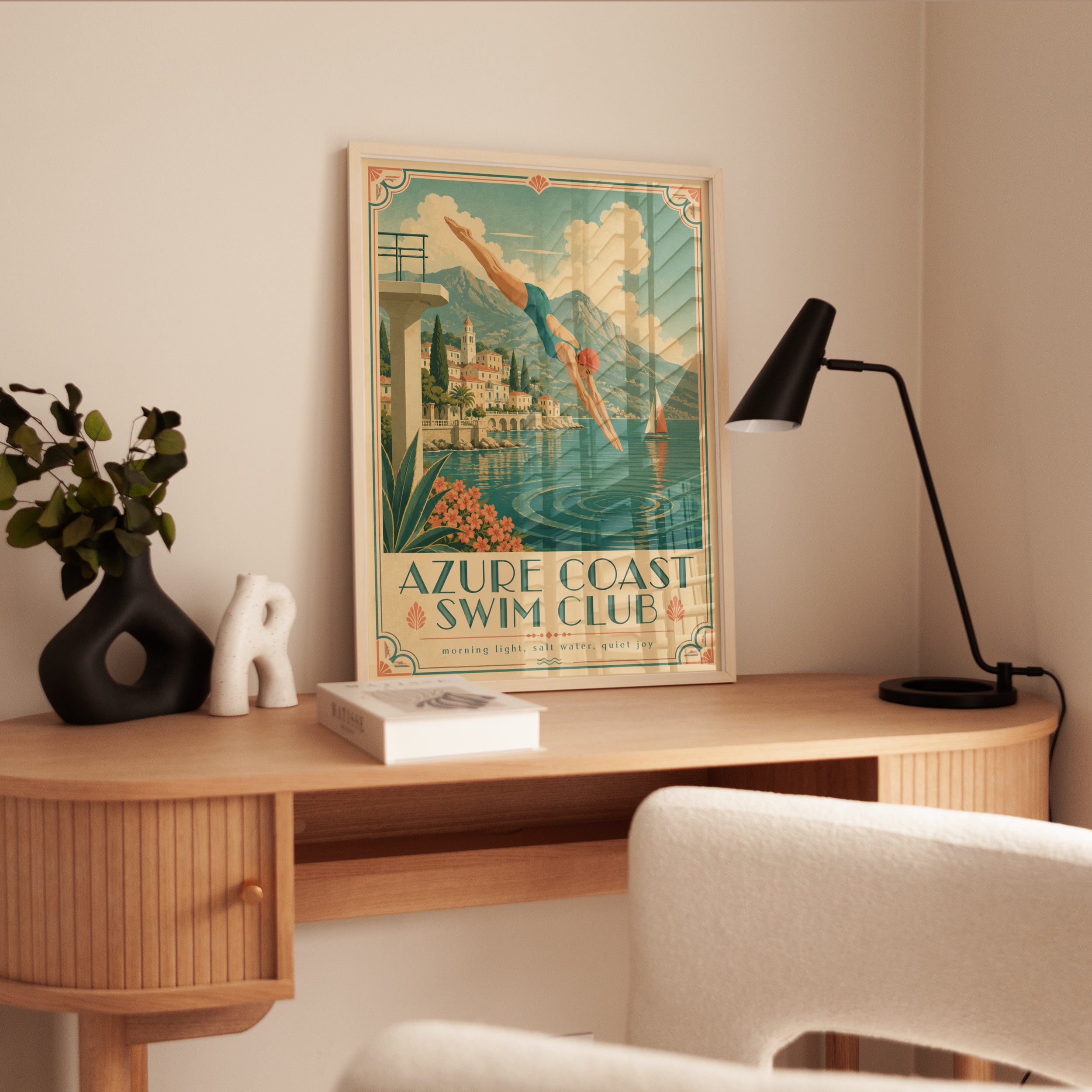 Vintage Swim Poster - interior