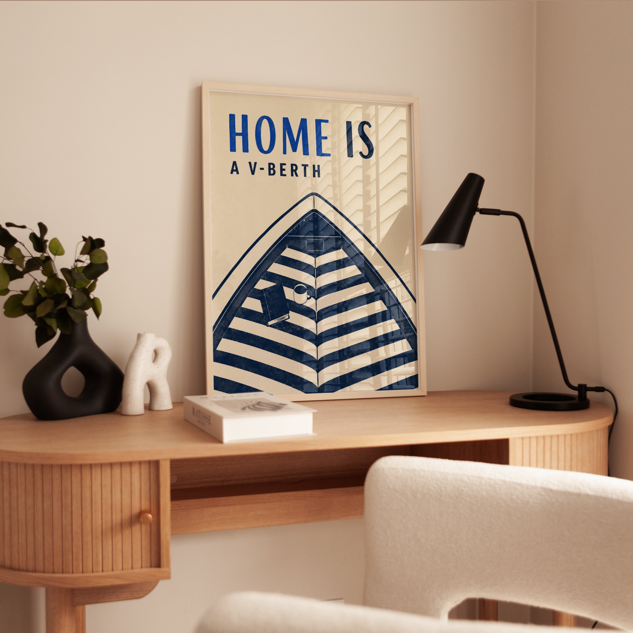 Nautical Typography Print – Home Is A V-Berth - interior