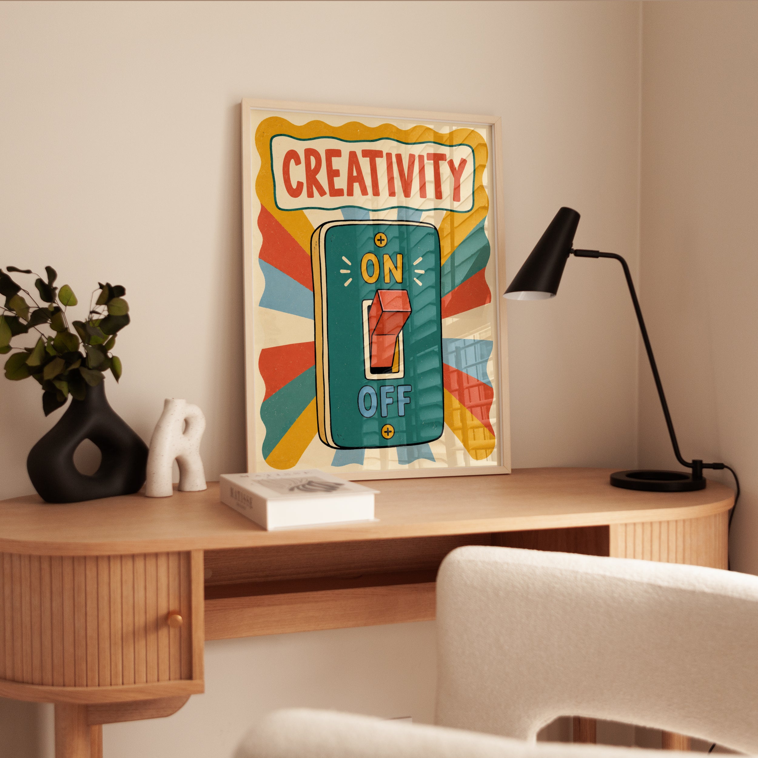 Creativity Wall Art – Retro Light Switch Print - interior