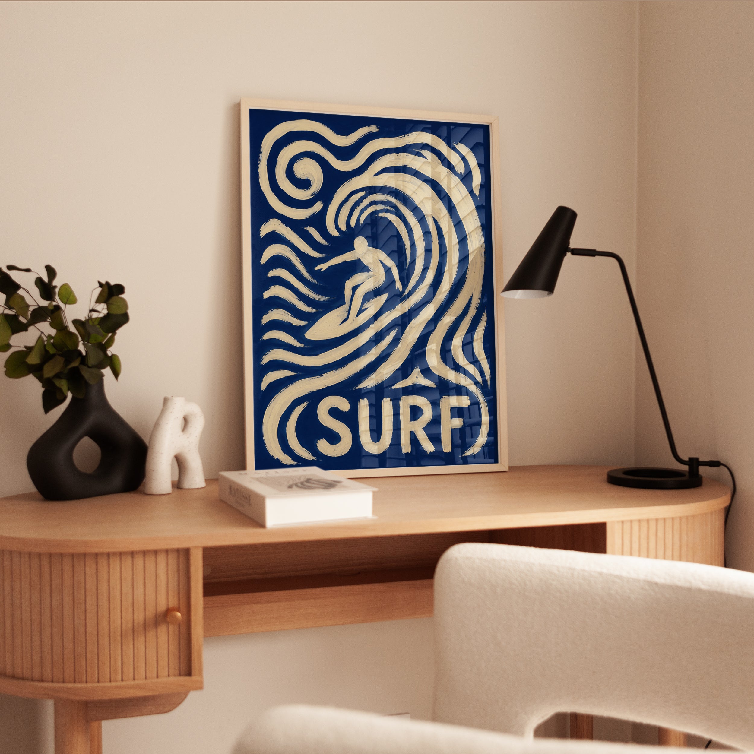 Retro Surf Art Print – Vintage Wave Wall Decor - interior