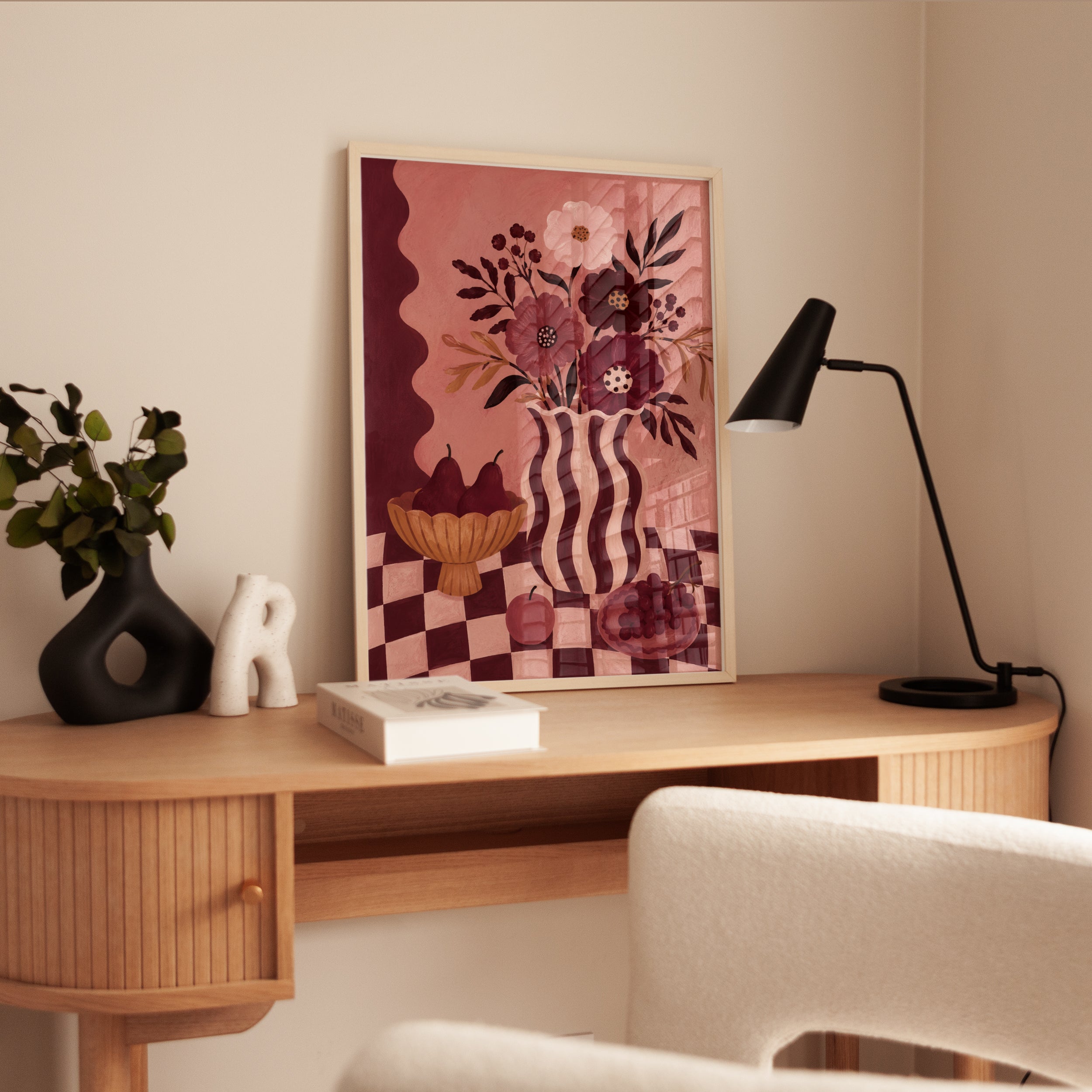 Still Life Floral Print – Vintage Vase Wall Art - interior