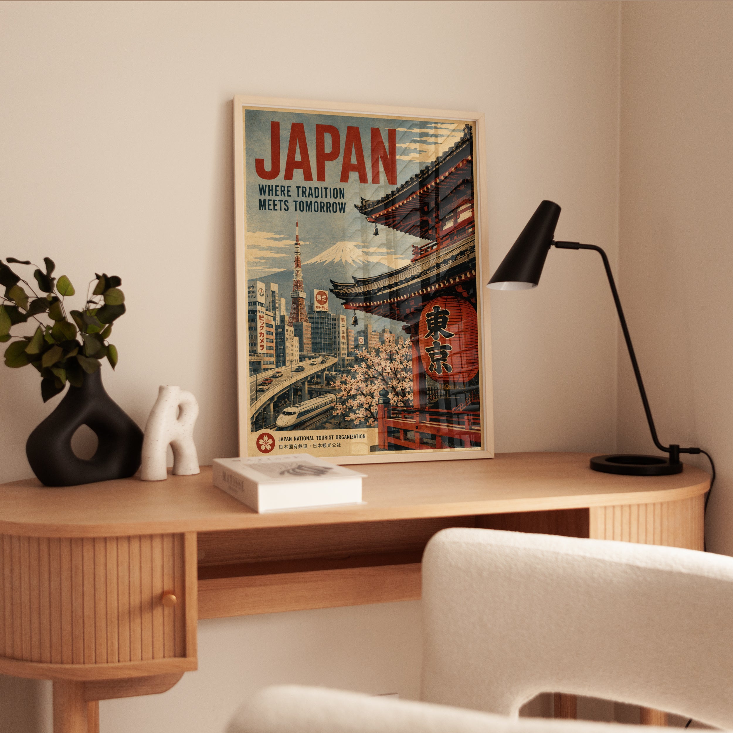 Japan Travel Poster – Vintage Tokyo Print - interior
