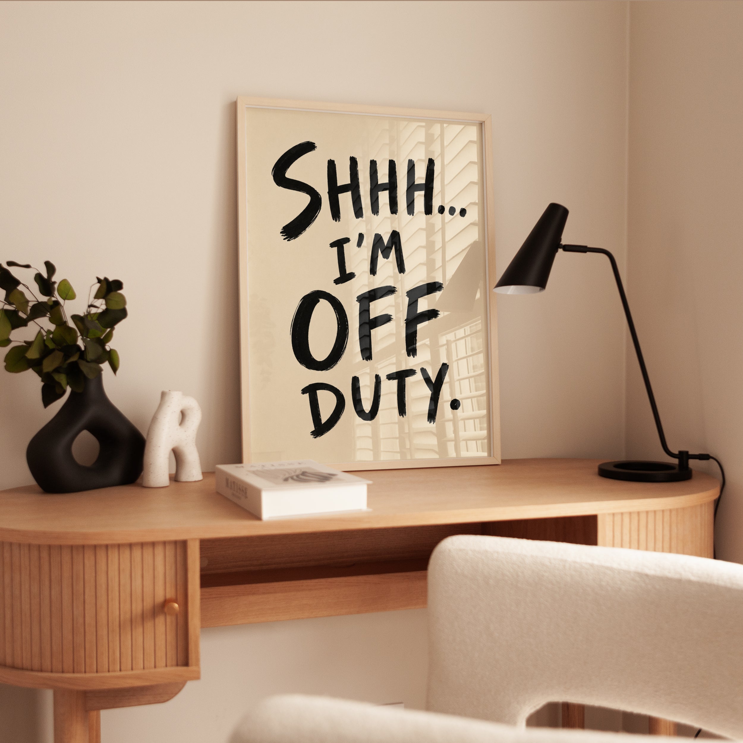 Off Duty Typography Print - interior