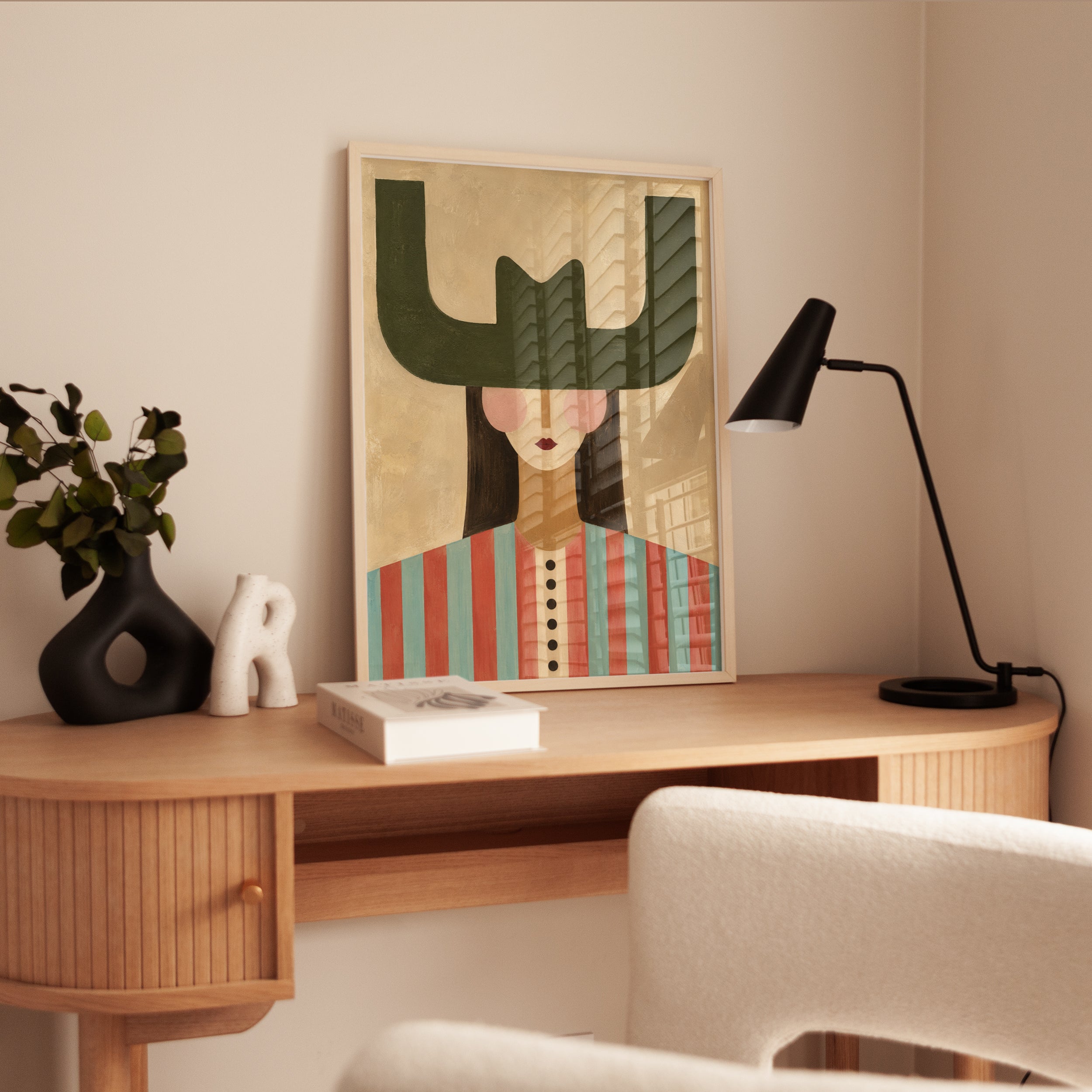 Mid Century Modern Portrait Print - interior
