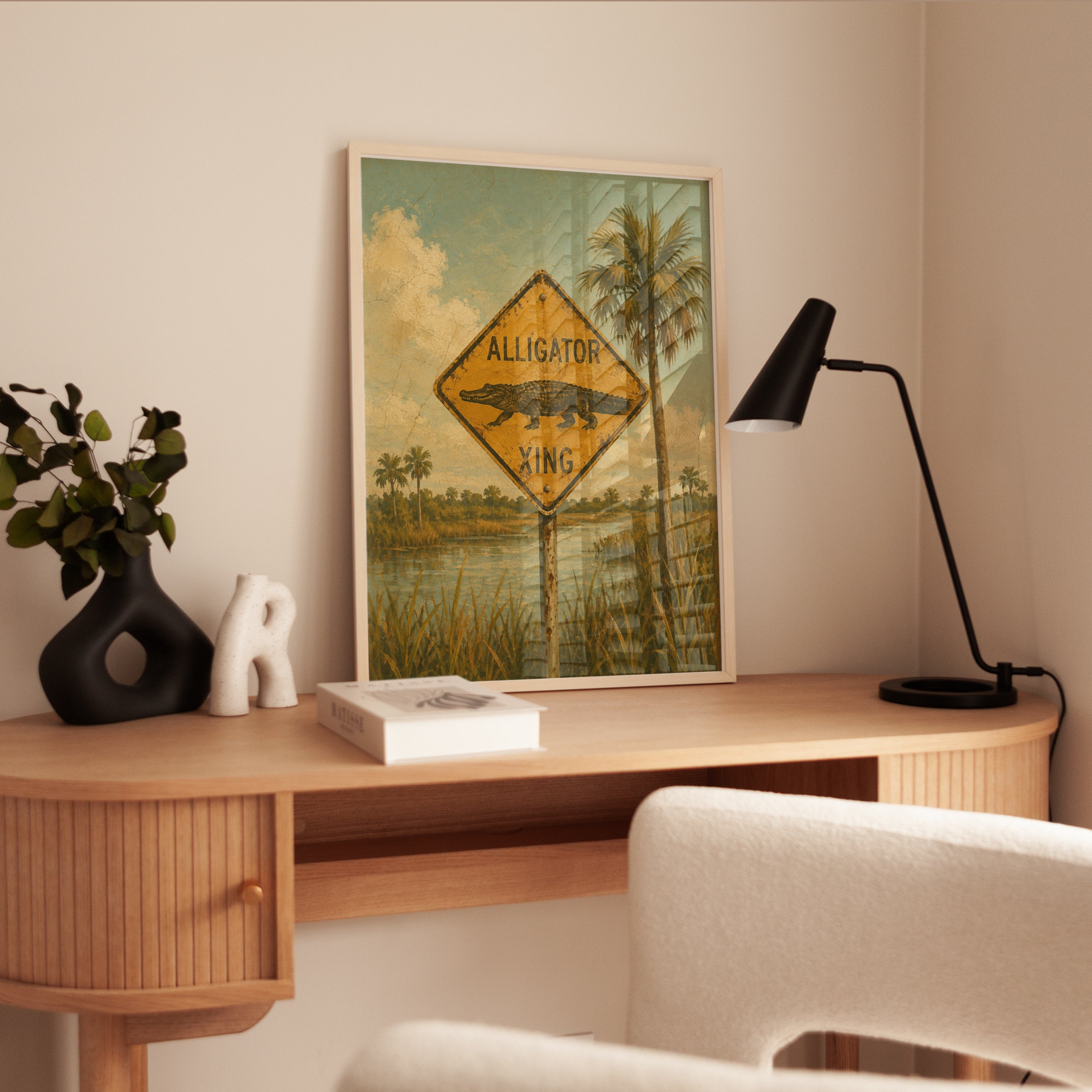 Alligator Crossing Sign - interior