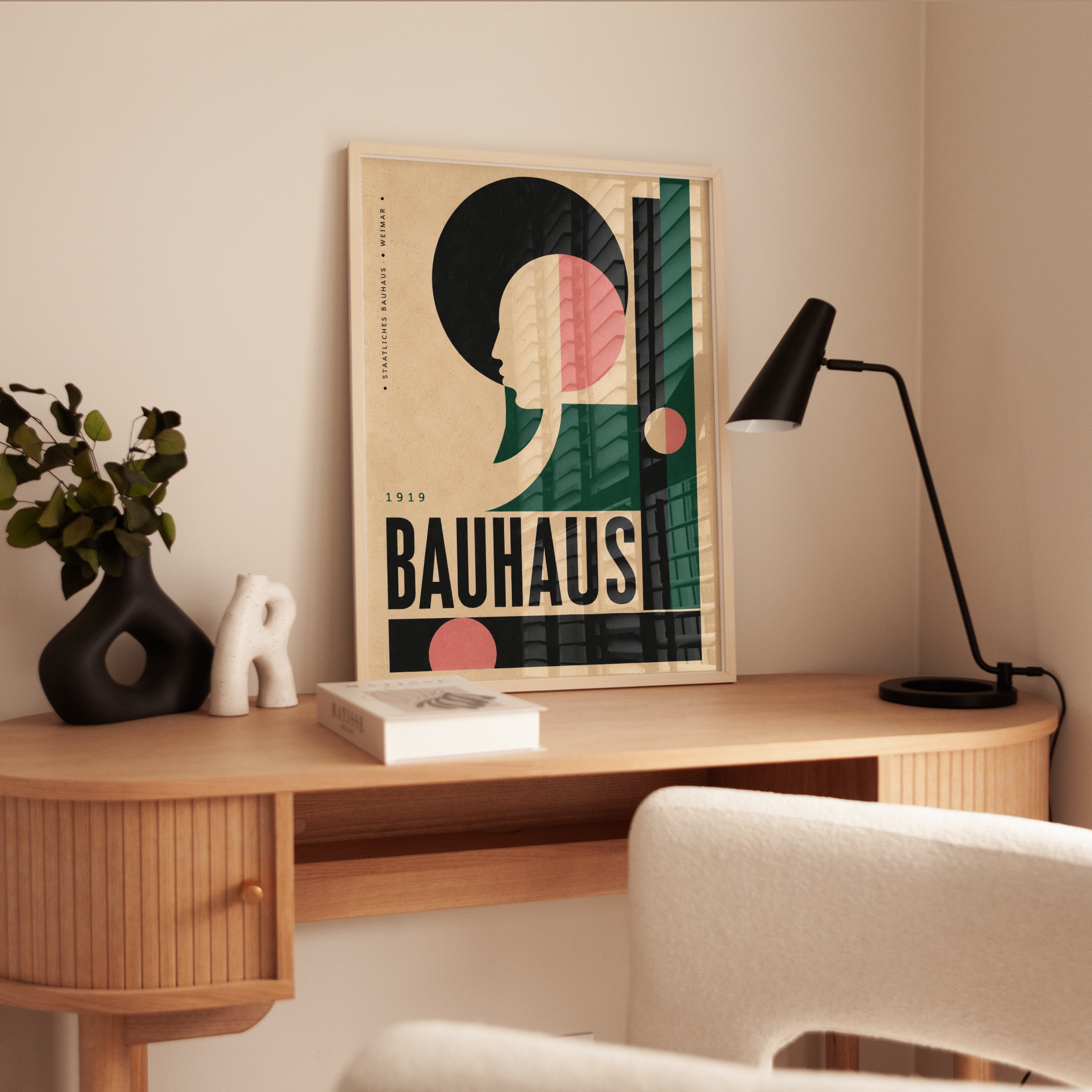 Bauhaus Profile Poster: Geometric Modernist Art Print - interior