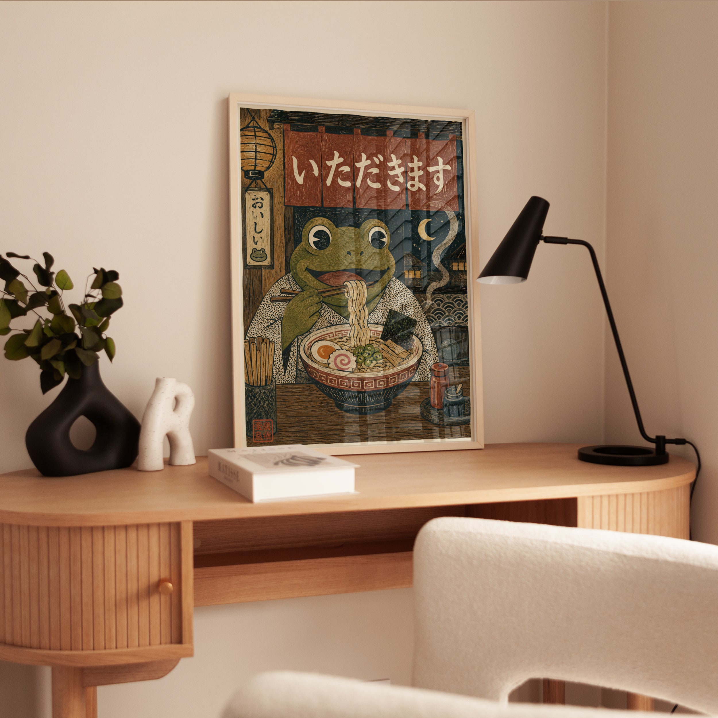 Japanese Frog Ramen Print - interior