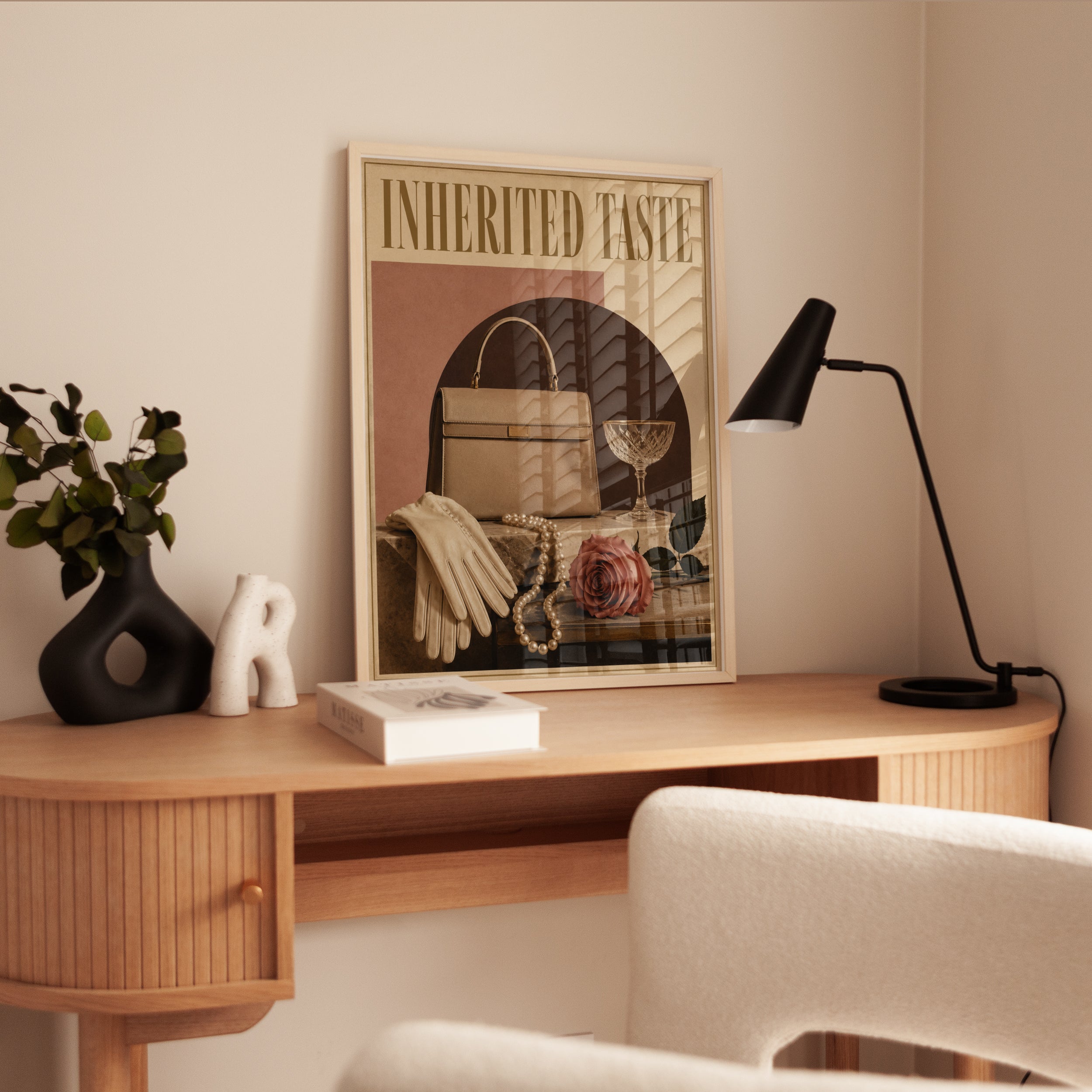 Inherited Taste Vintage Fashion Poster: Retro Luxury Still Life - interior