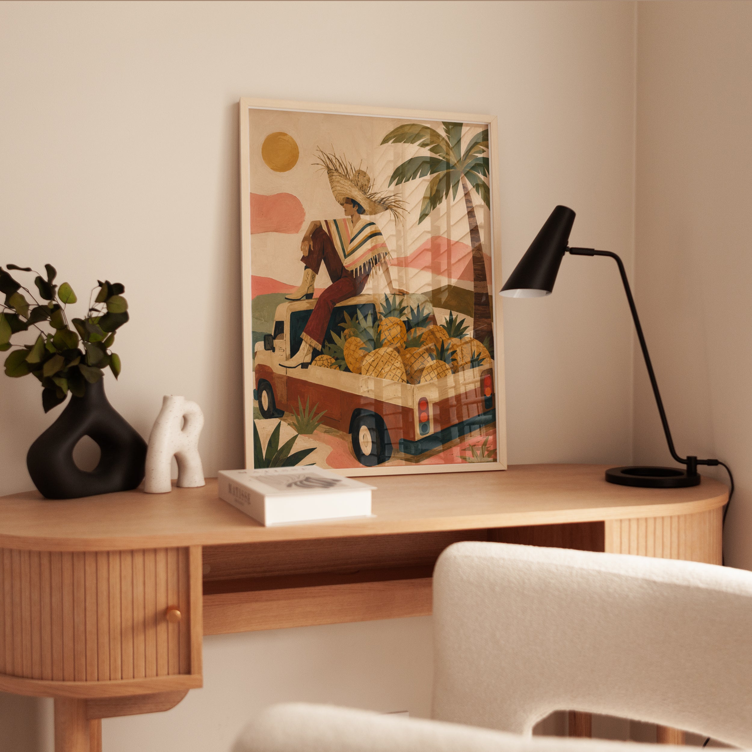 Tropical Vintage Poster – Palm Tree Wall Art - interior