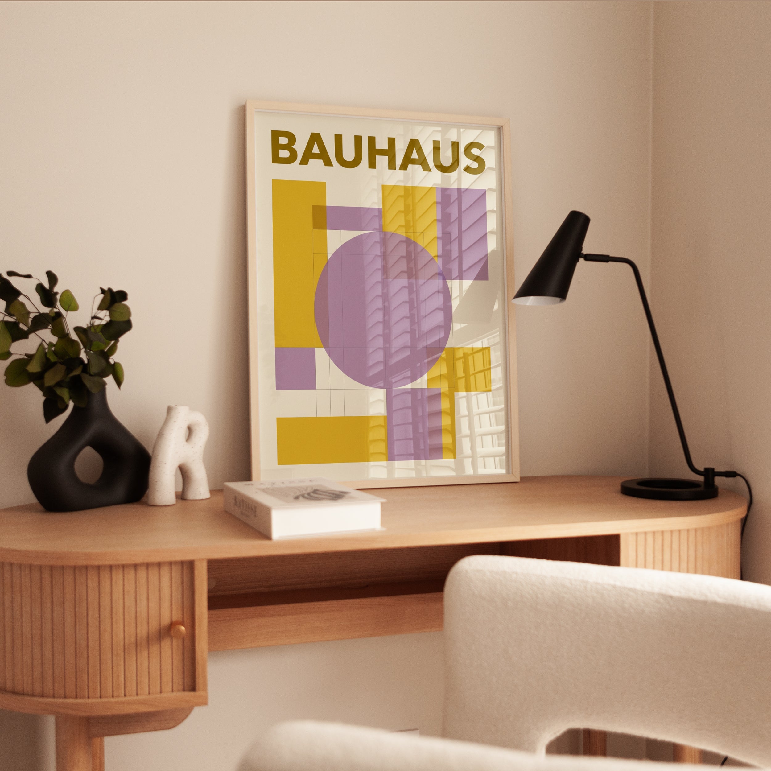 Bauhaus Art Print: Mid-Century Modern Geometric Design - interior