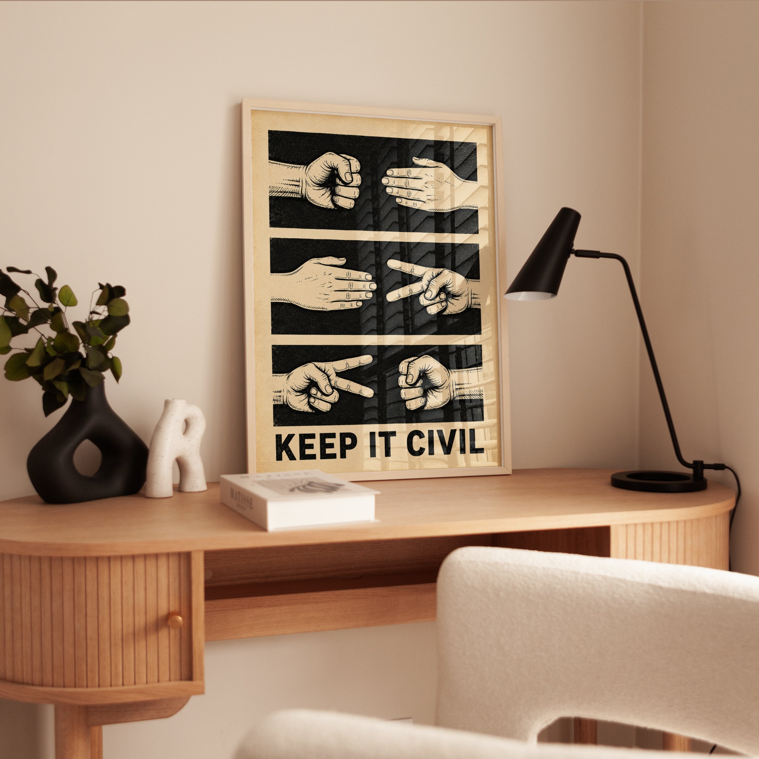 Rock Paper Scissors Poster – Keep It Civil Print - interior