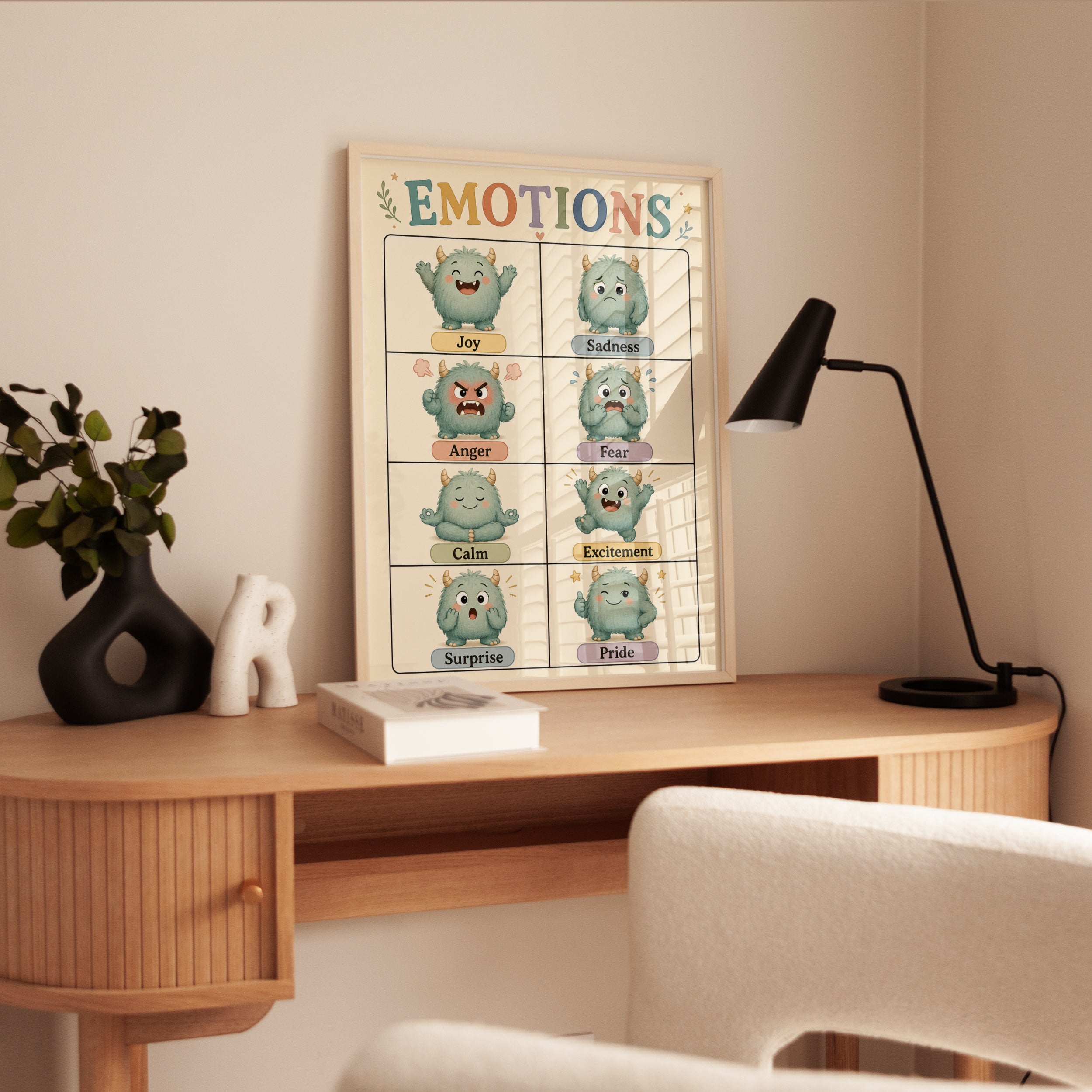 Kids Emotions Chart: Playful Monster Art - interior